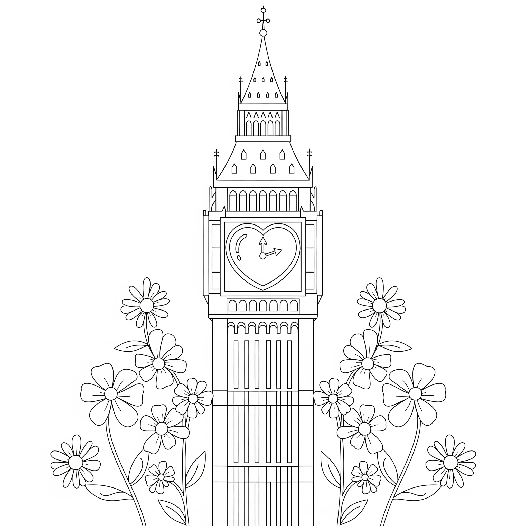 coloriage Big Ben à imprimer pour enfant de 6 ans 1