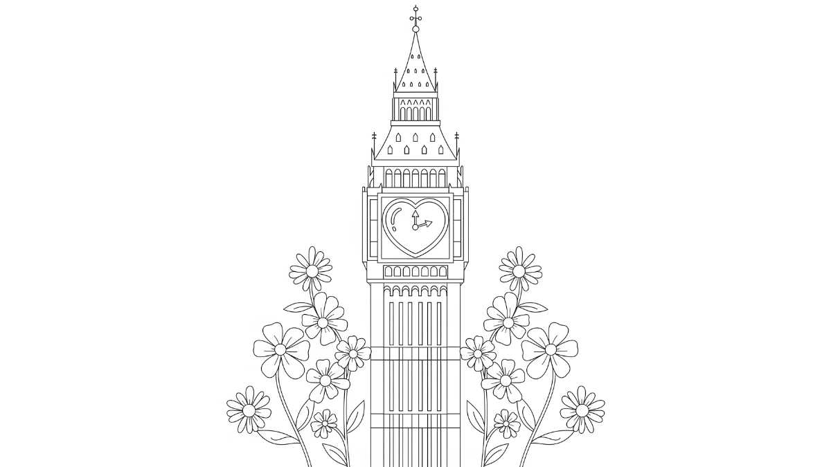coloriage Big Ben à imprimer pdf gratuit
