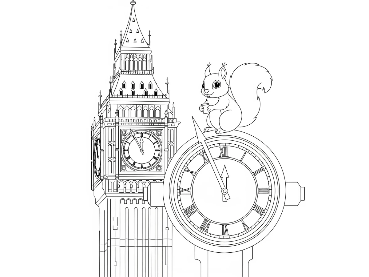 coloriage Big Ben et apprentissage