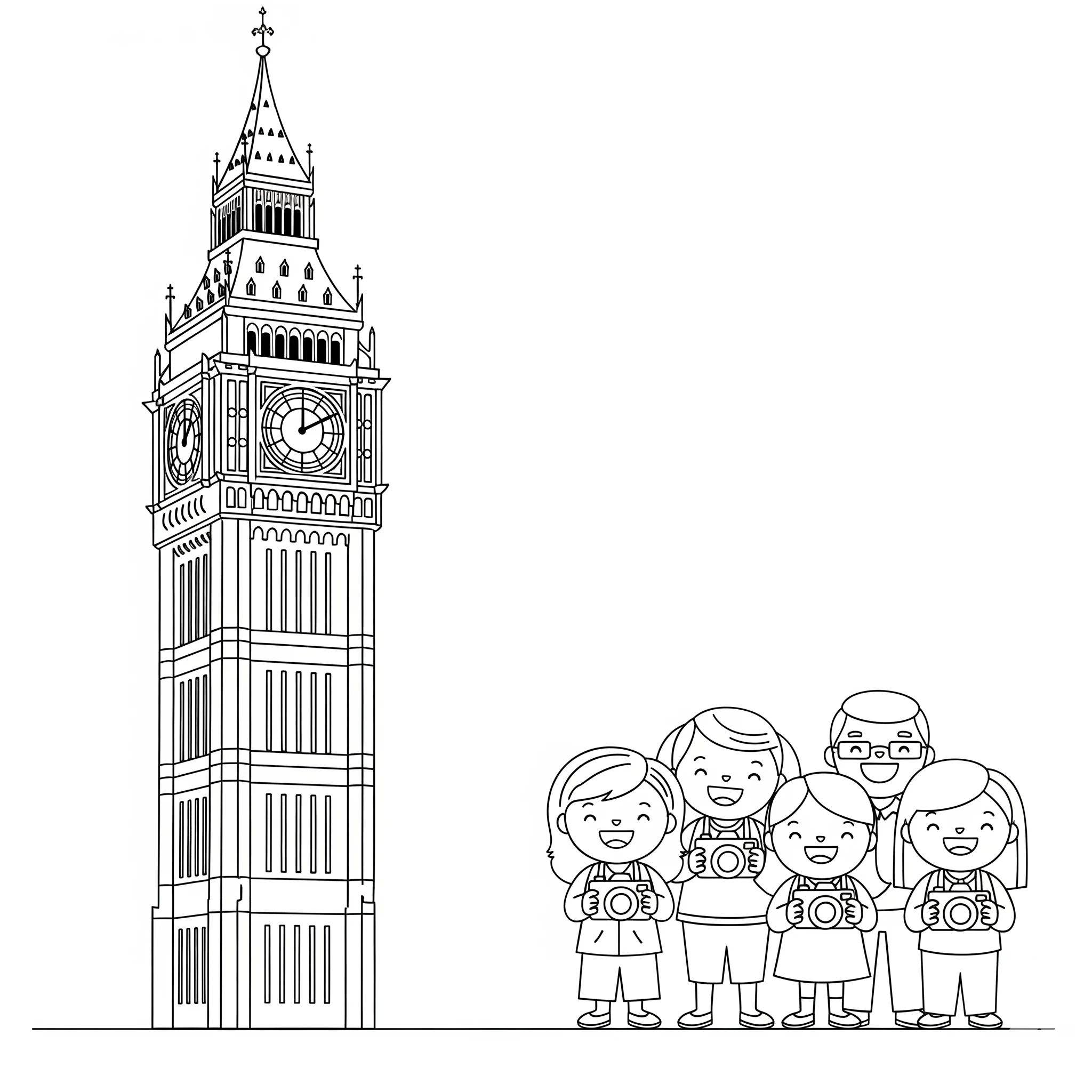 coloriage Big Ben pour enfants 1