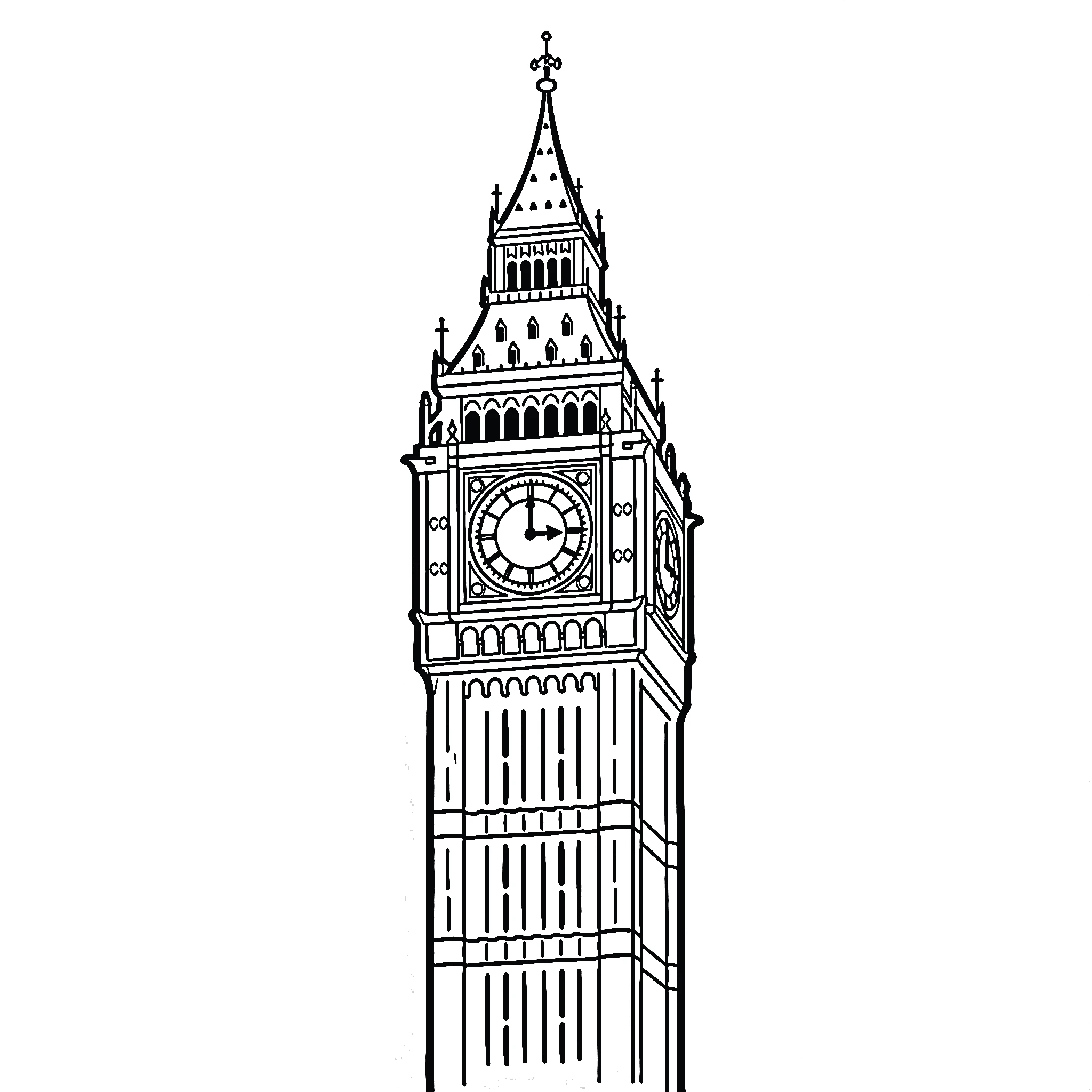 coloriage Big Ben gratuit a imprimer