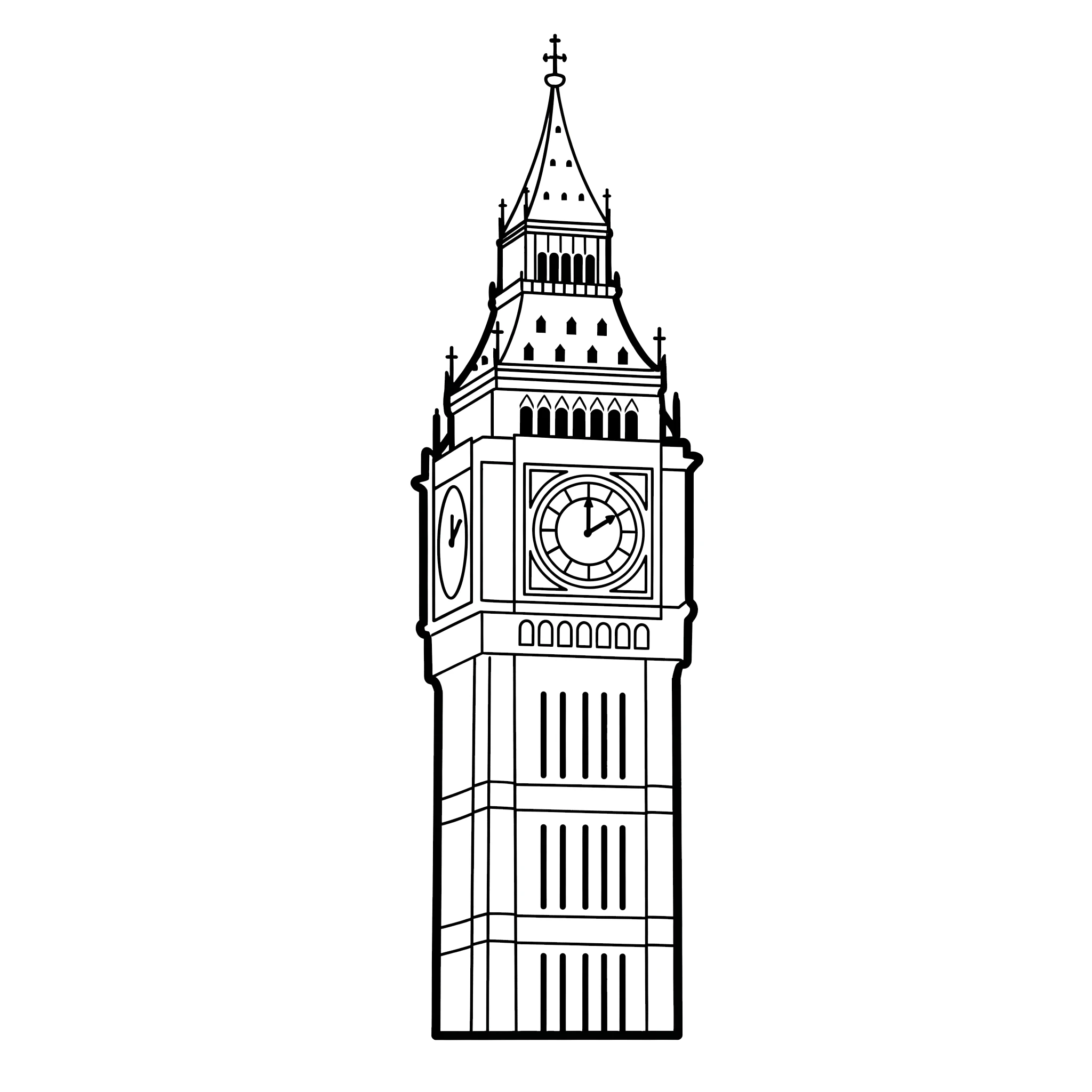 coloriage Big Ben à imprimer pour enfant de 3 ans