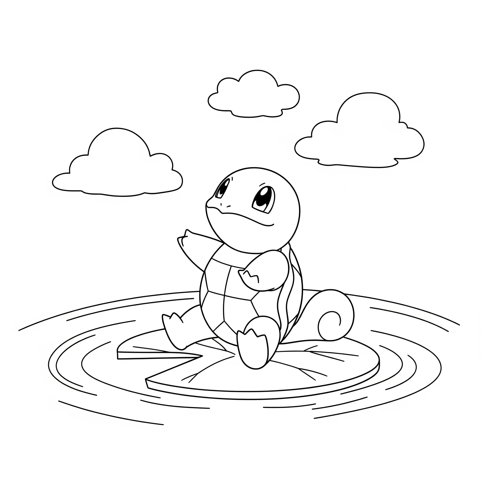 coloriage Carapuce pour enfant de 6 ans