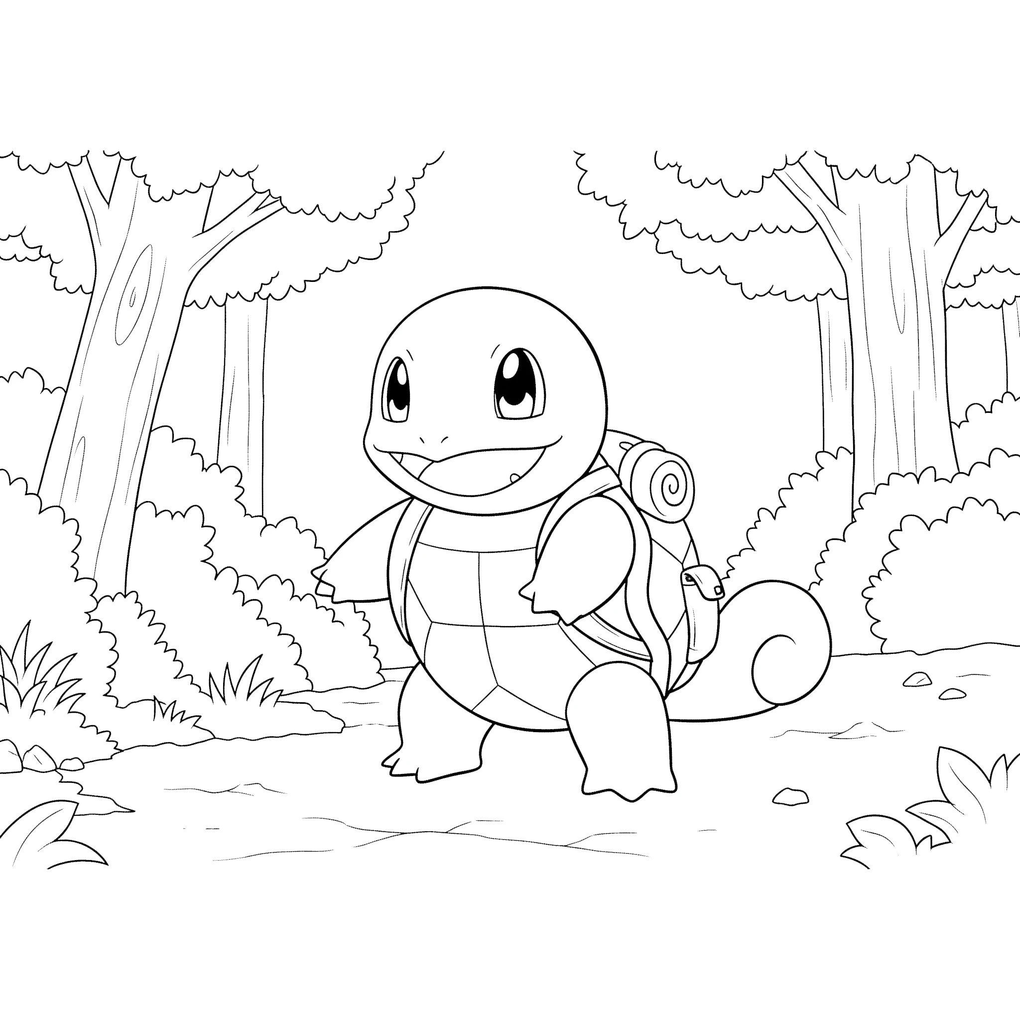 coloriage Carapuce à imprimer pour enfant de 7 ans