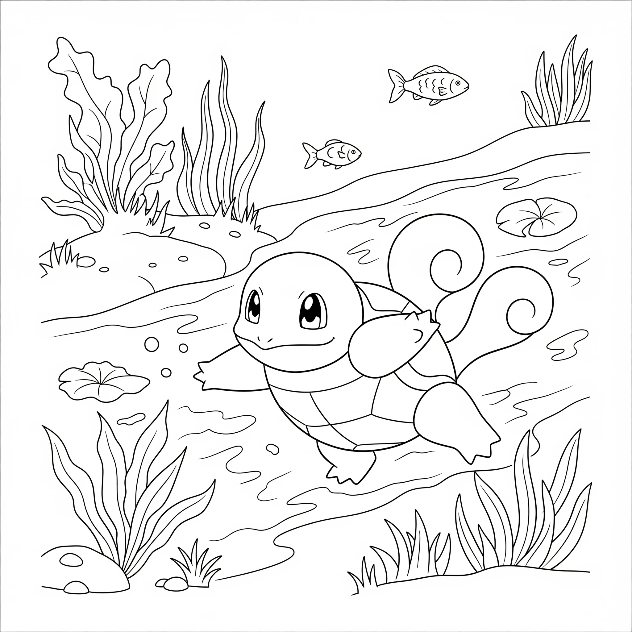 coloriage Carapuce pour enfants a imprimer