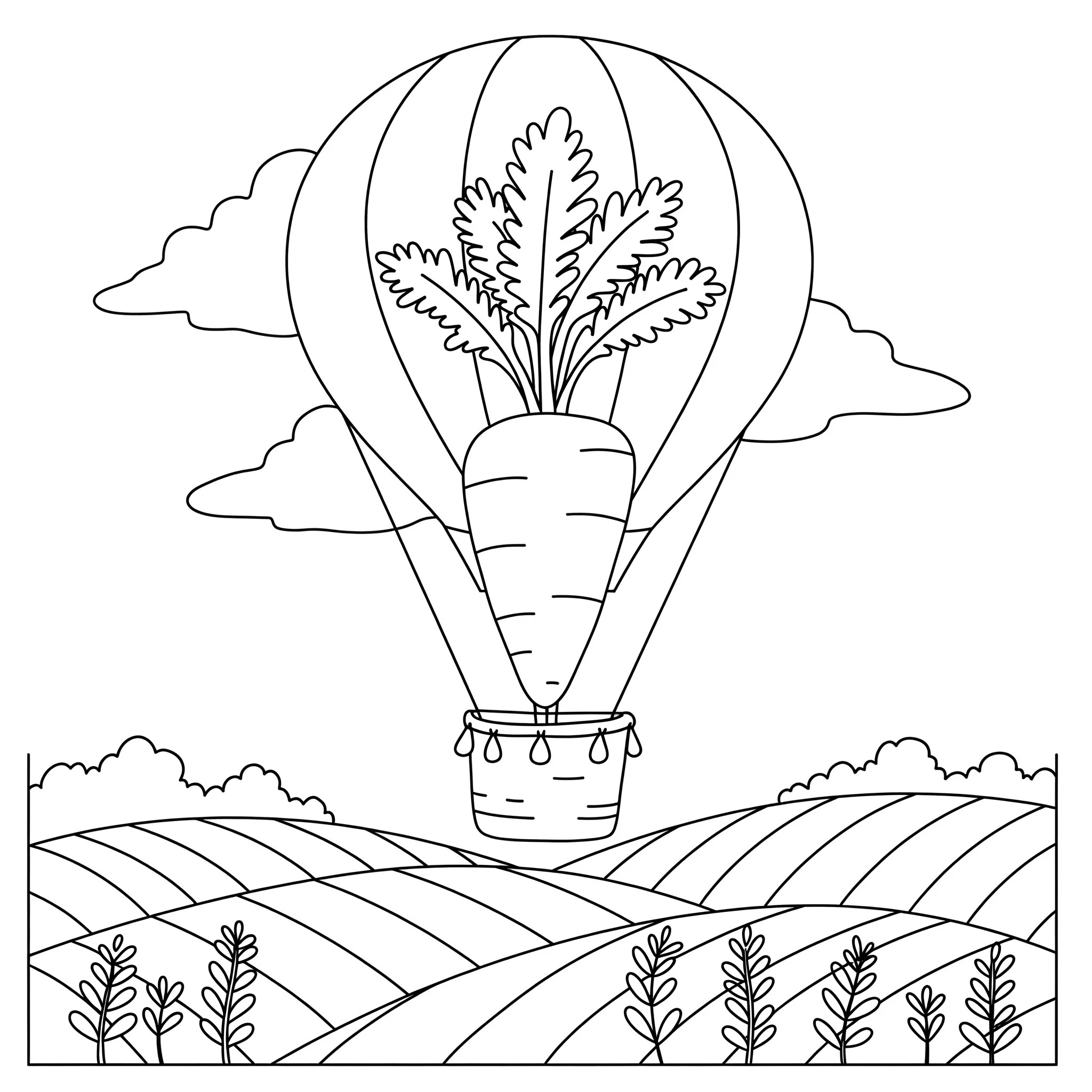 coloriage Carotte à imprimer pour enfant de 7 ans