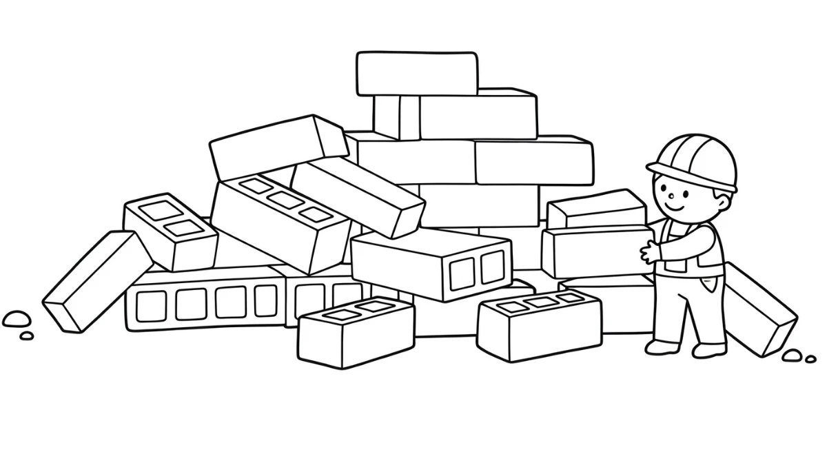 imprimer coloriage Chantier pour enfant
