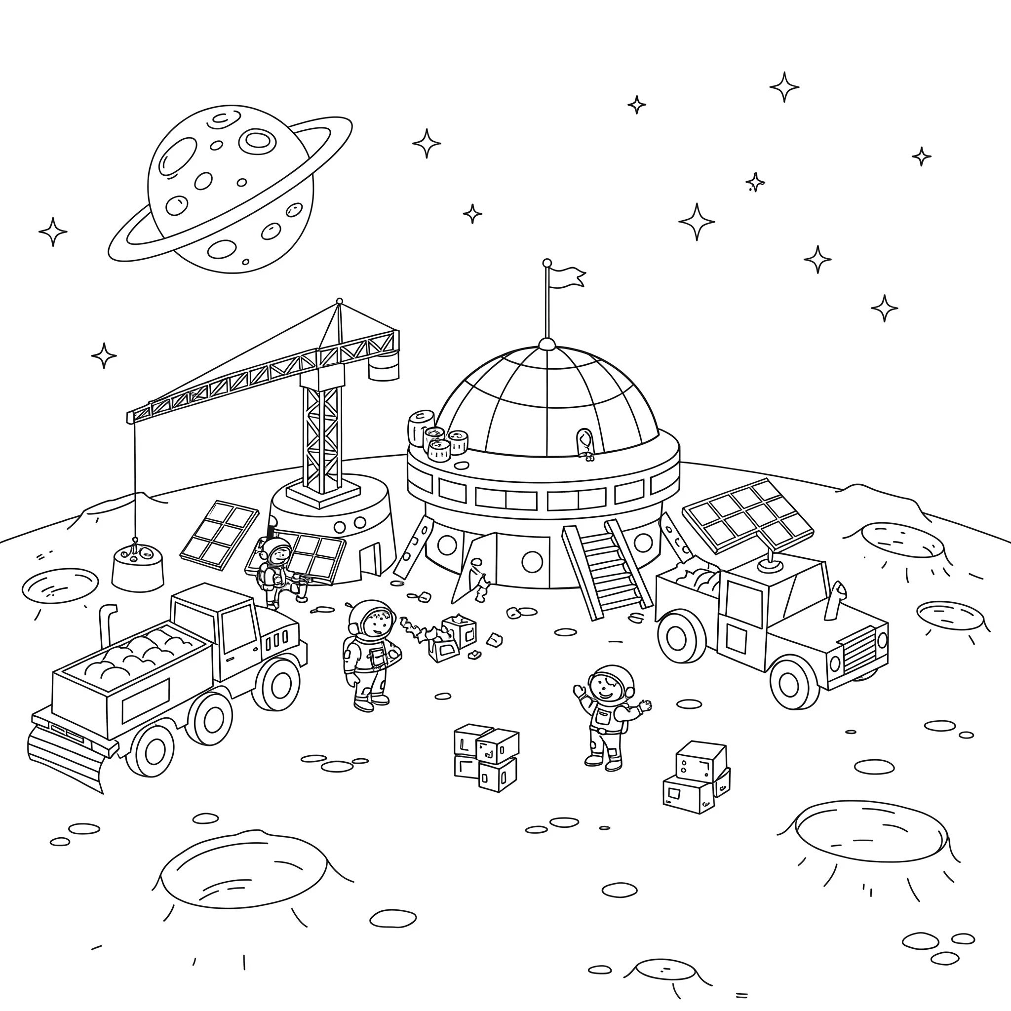coloriage Chantier à imprimer pour enfant de 6 ans