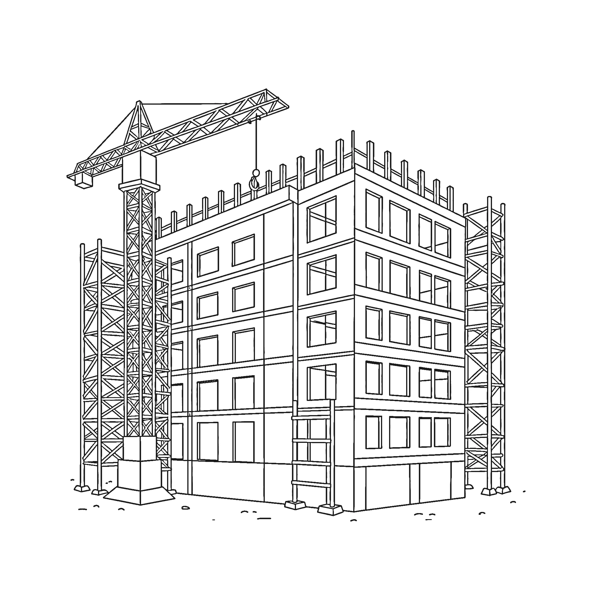 coloriage Chantier pour enfant de 6 ans 1