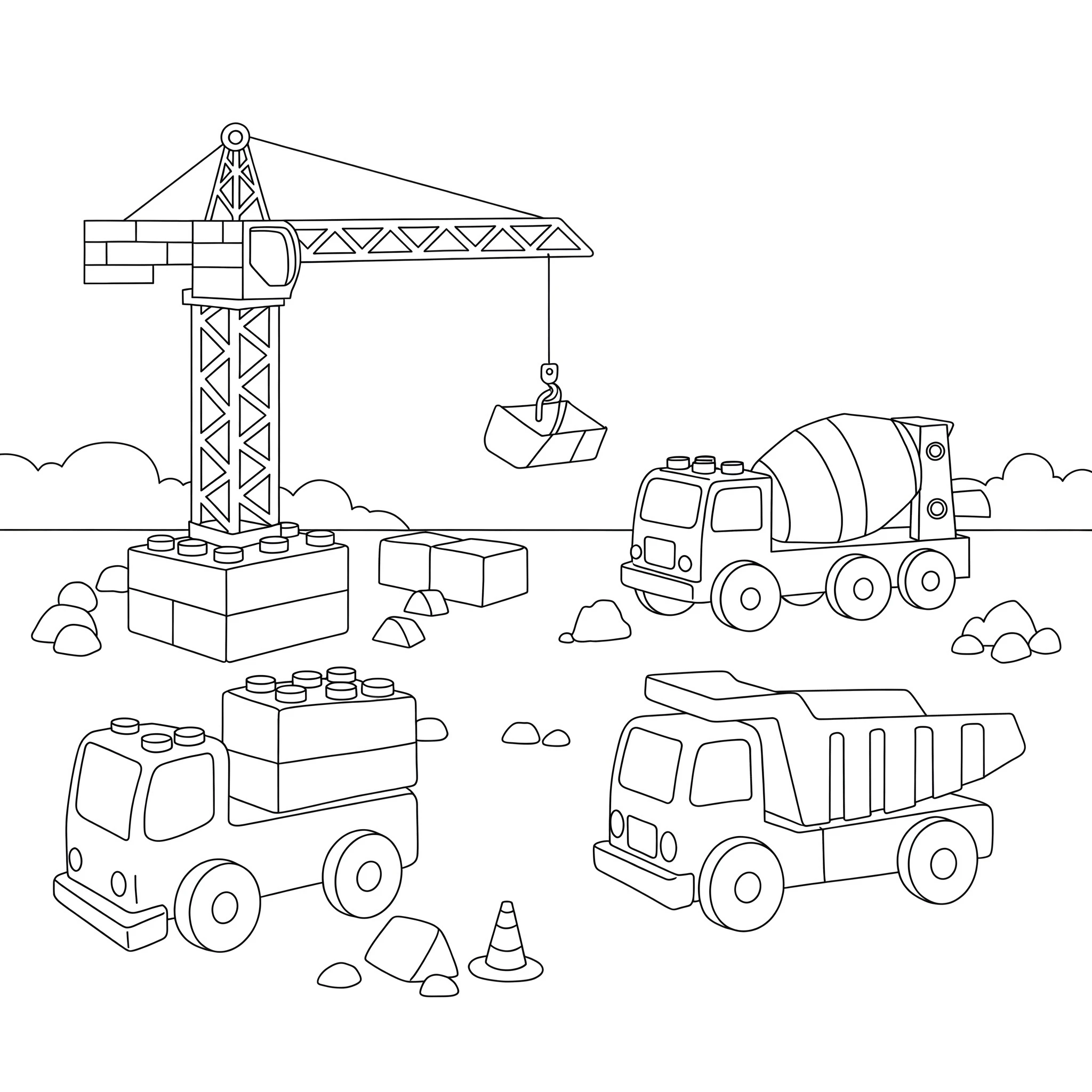 coloriage Chantier en ligne pour enfant