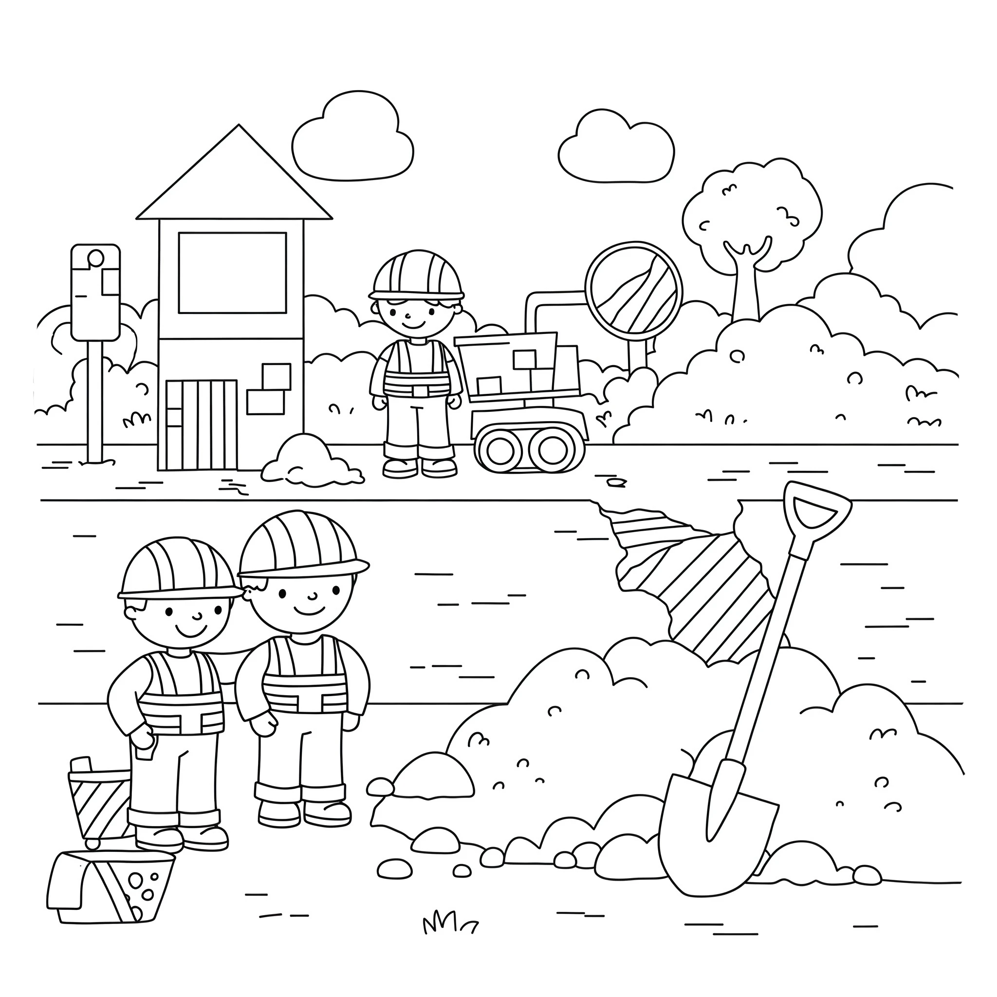 coloriage Chantier de pour enfants