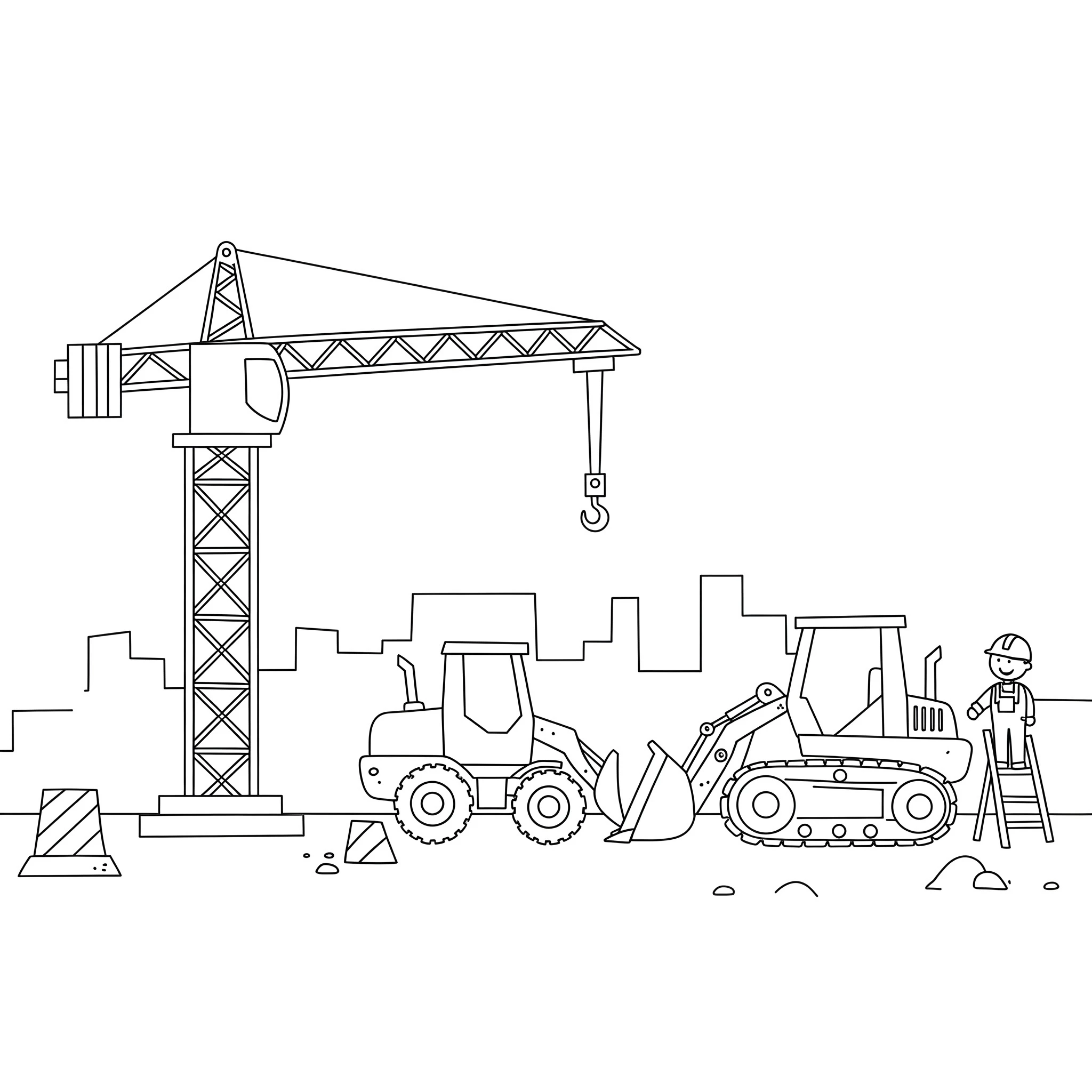 coloriage Chantier pour bebe a imprimer
