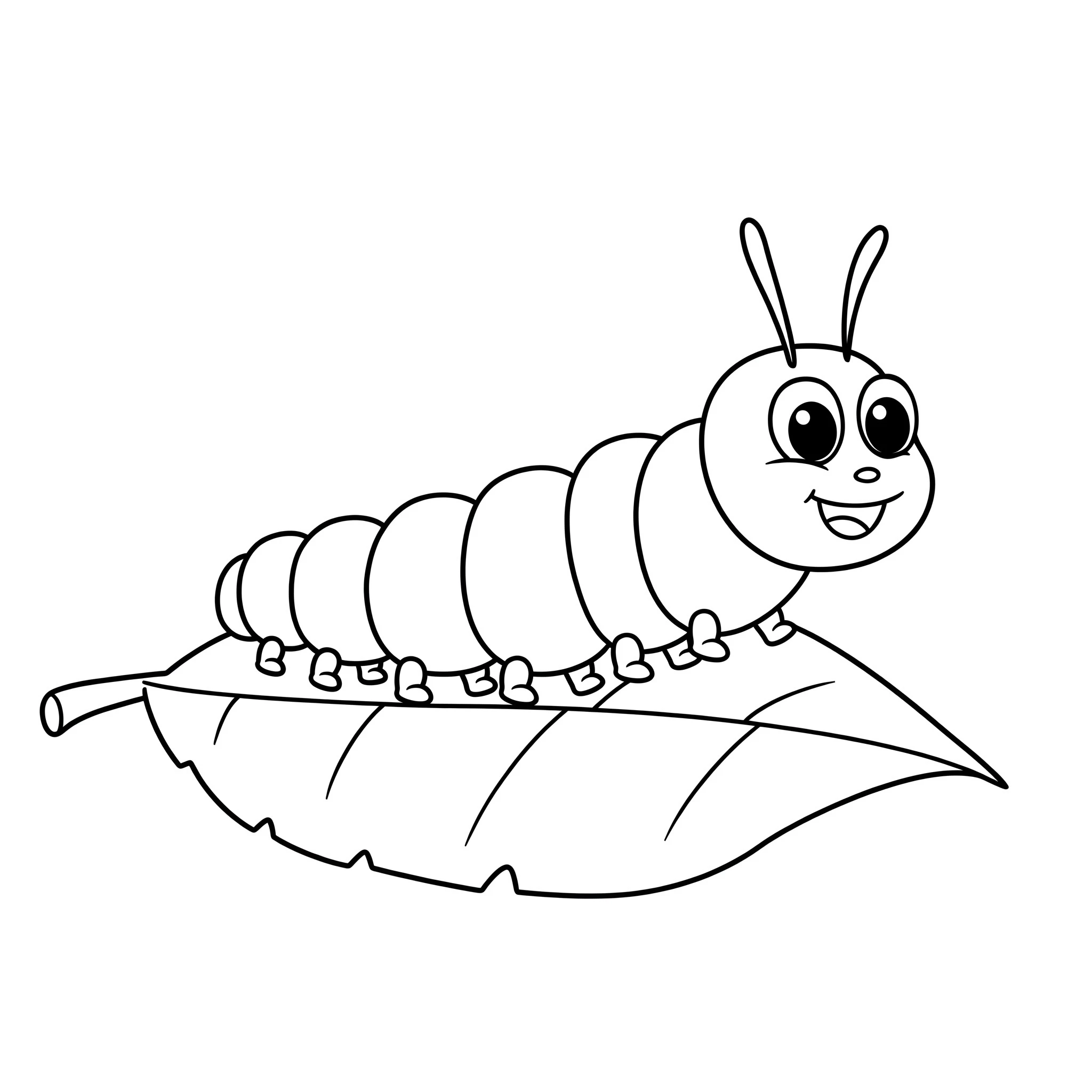 coloriage Chenille à imprimer pour enfant de 6 ans