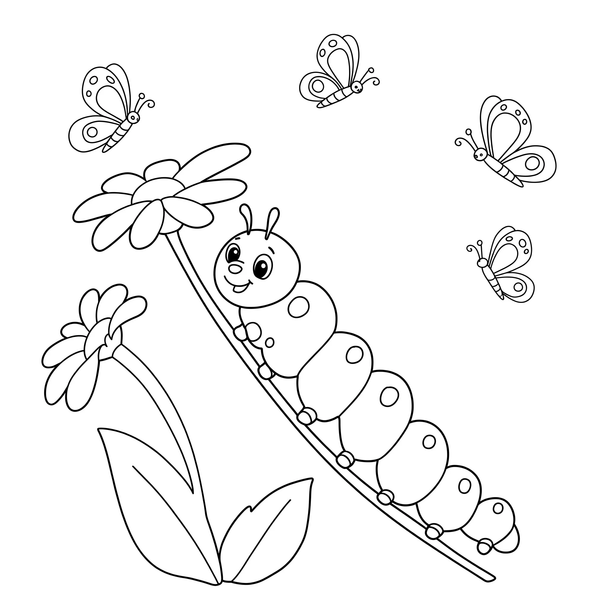 coloriage Chenille à imprimer
