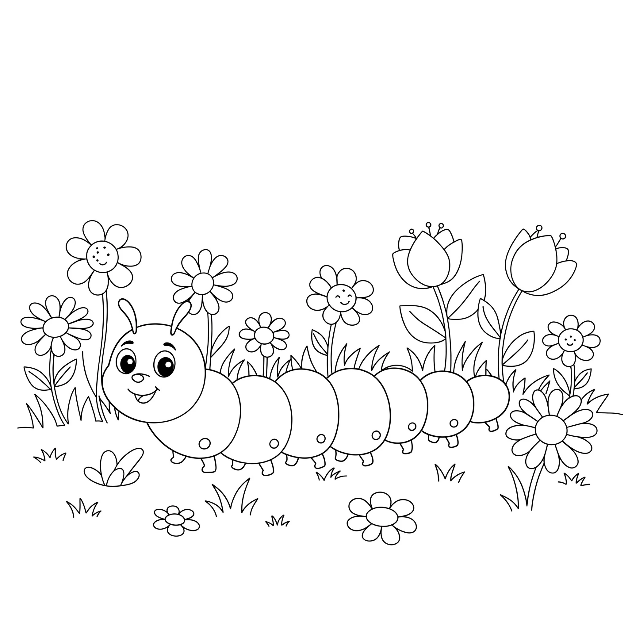coloriage Chenille à imprimer gratuitement