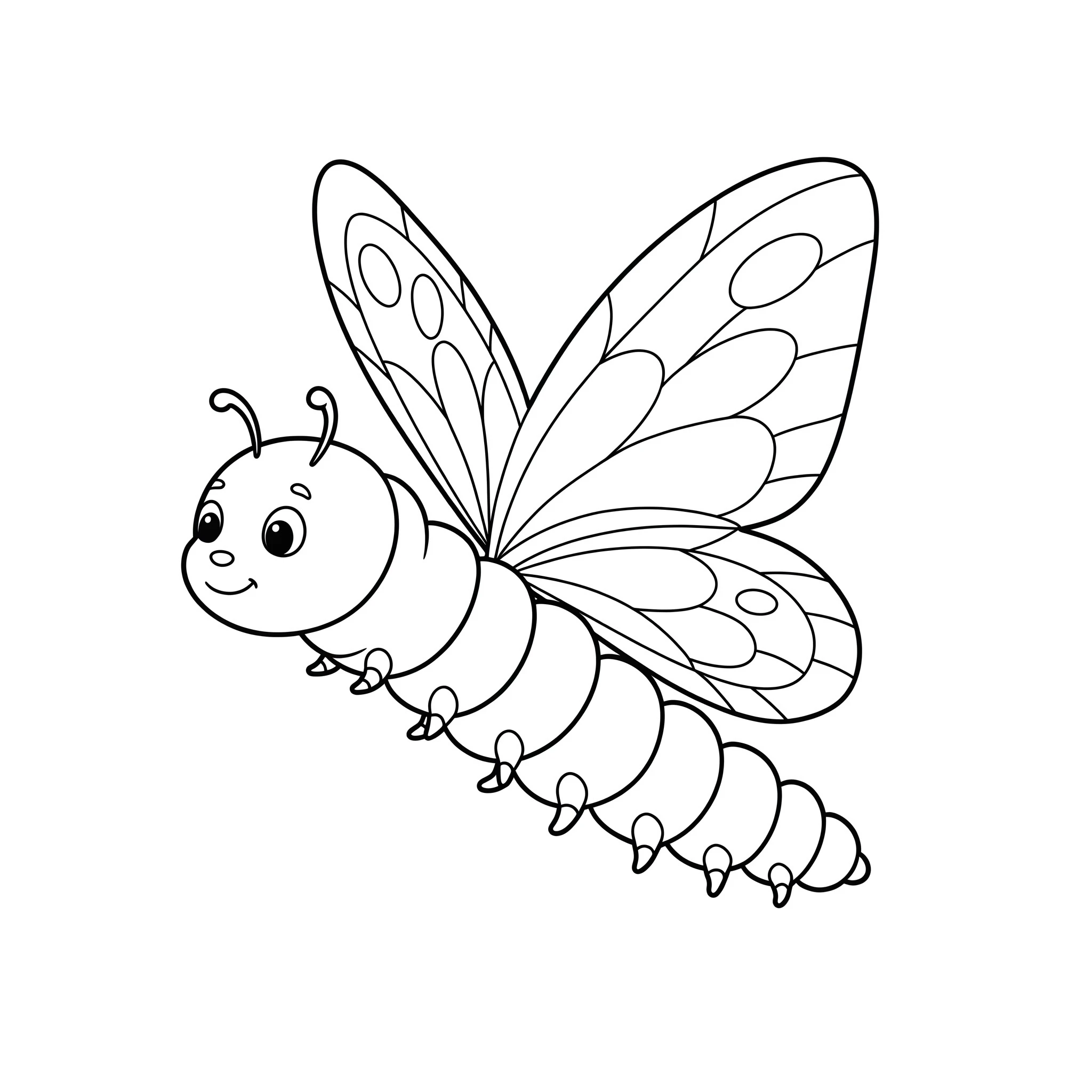 coloriage Chenille à imprimer pour enfant de 4 ans