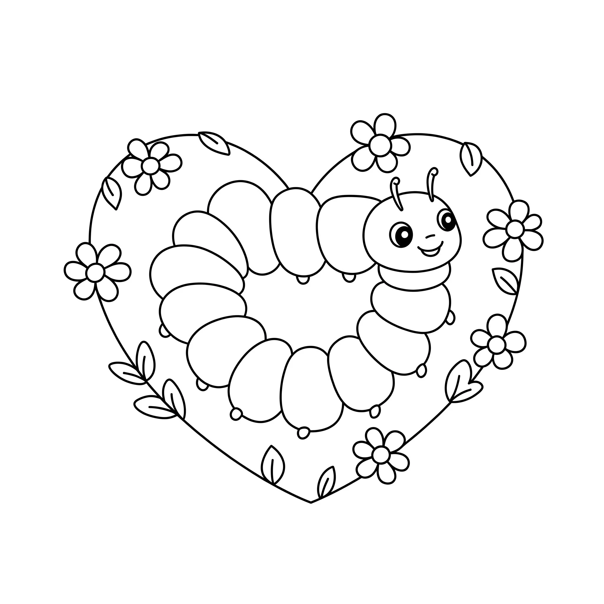 coloriage Chenille pour enfant