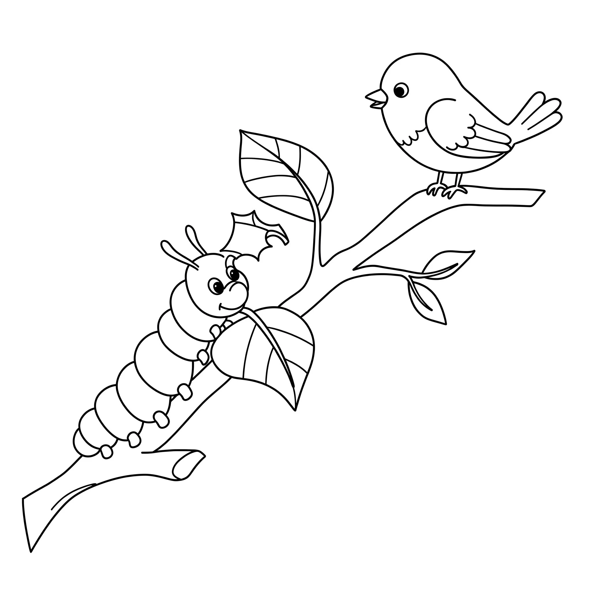 coloriage Chenille et decoupage a imprimer gratuit