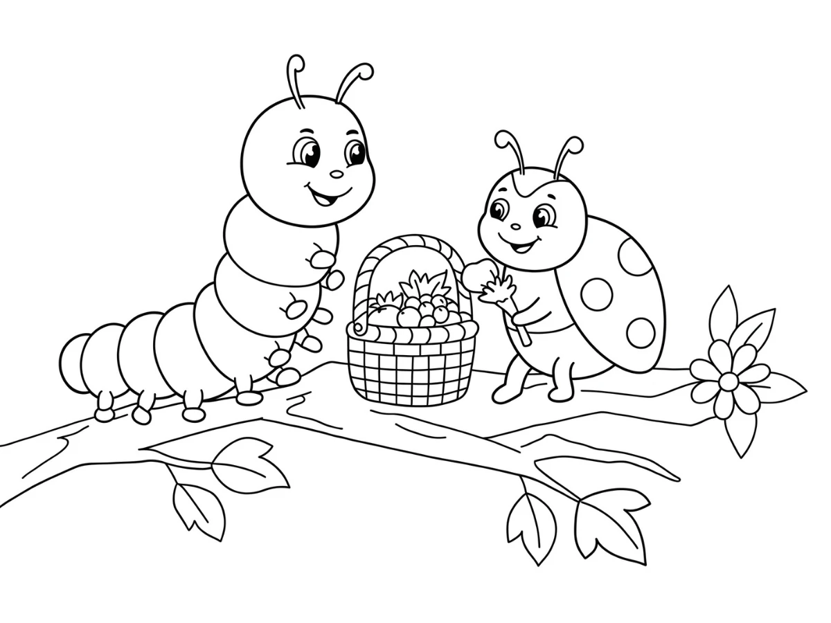 coloriage Chenille pour primaire