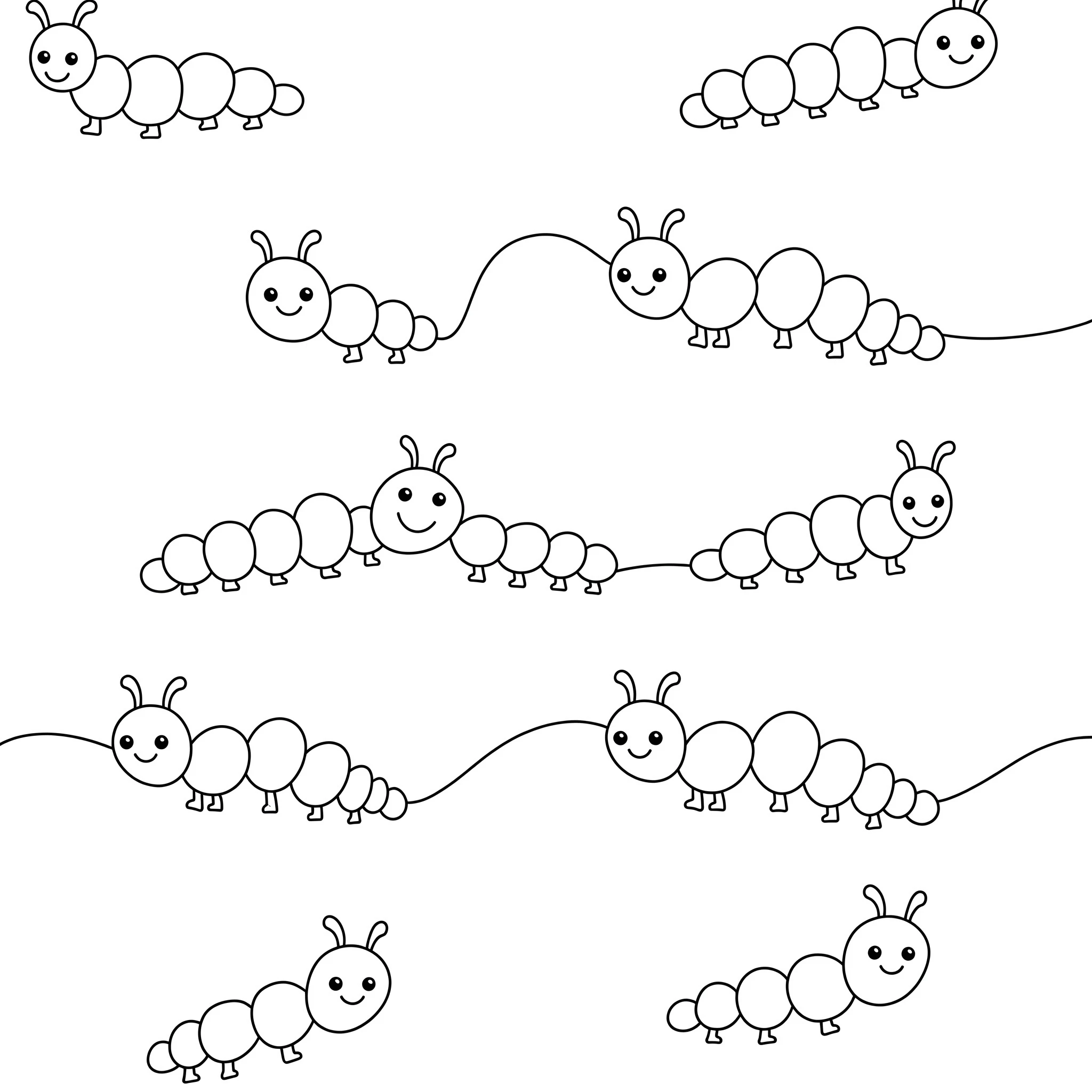 coloriage Chenille pour enfant de 2 ans 1
