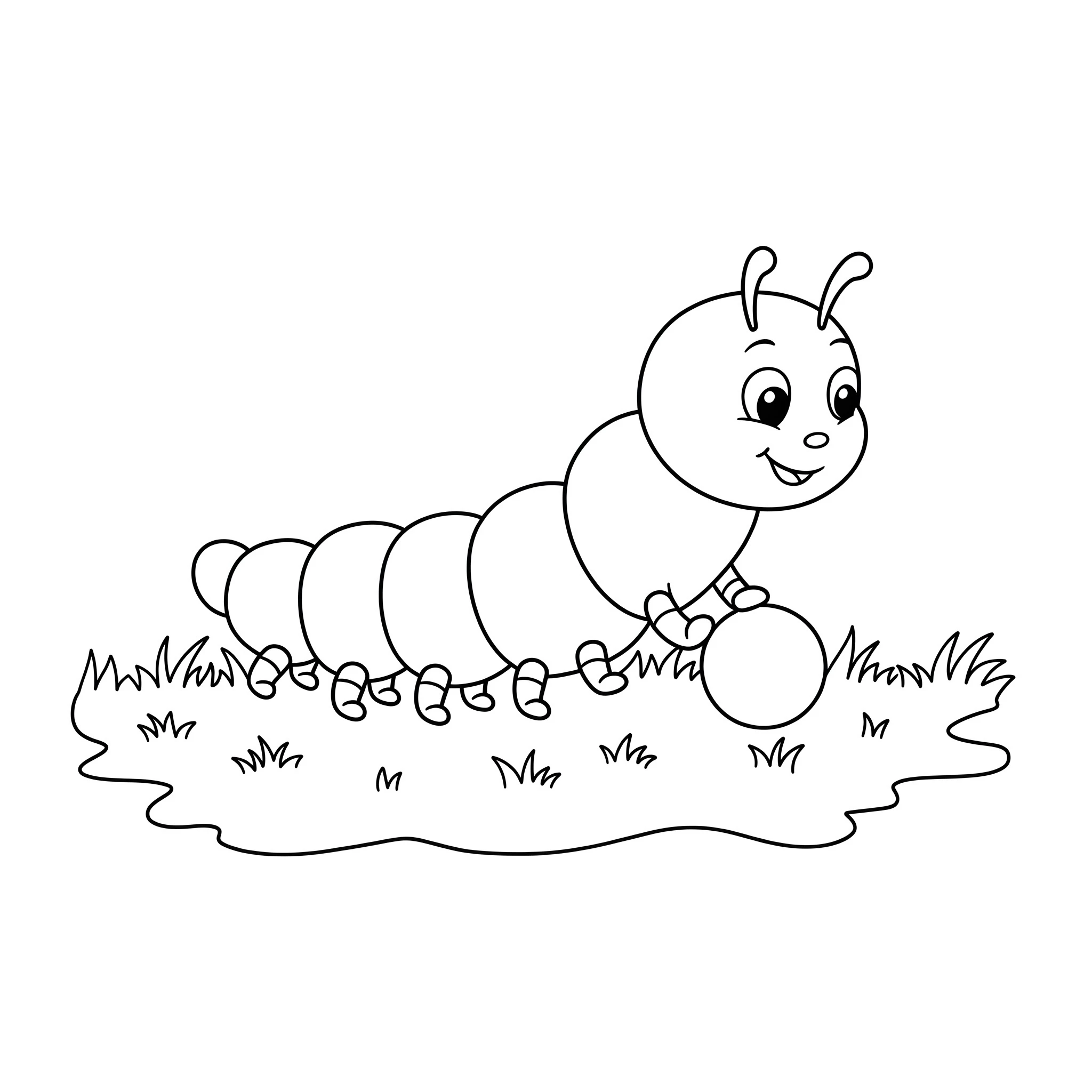 coloriage Chenille à imprimer pour enfant de 2 ans