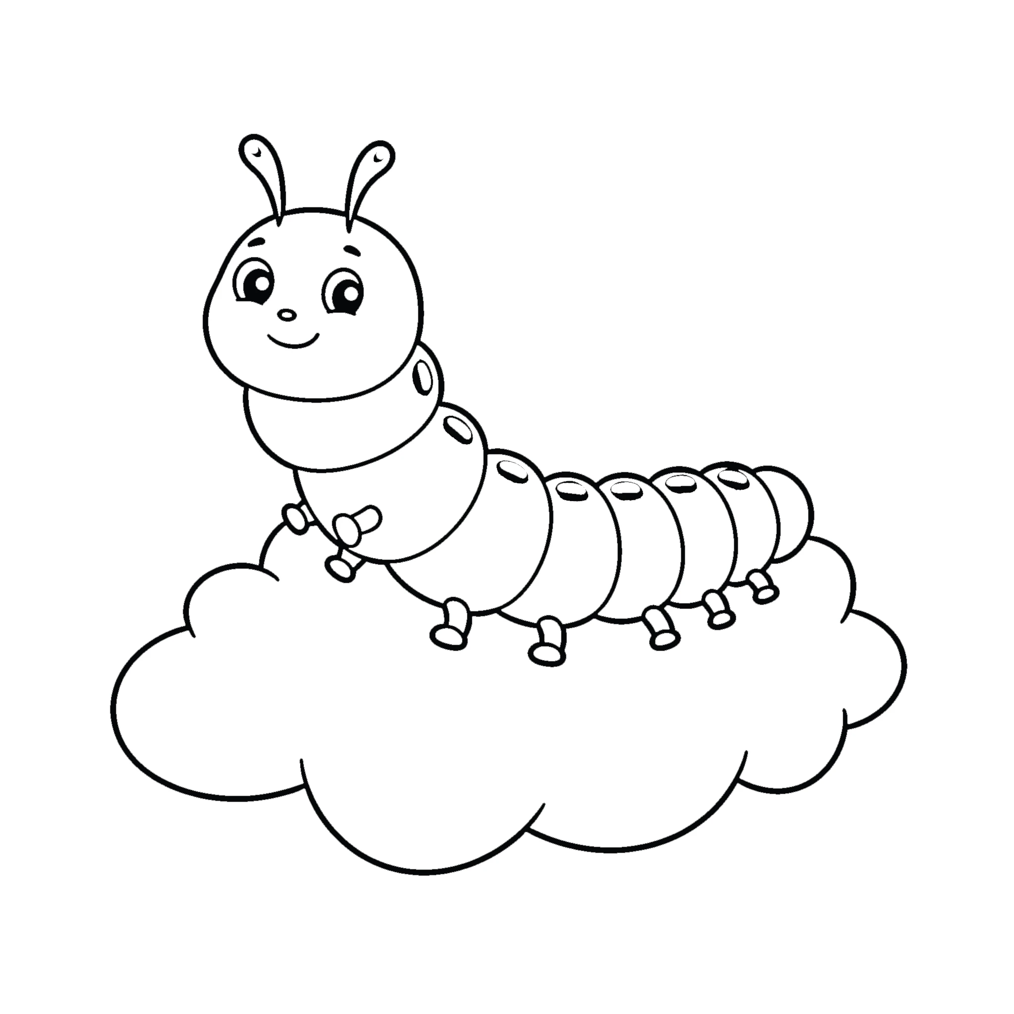 imprimer coloriage Chenille pour enfant