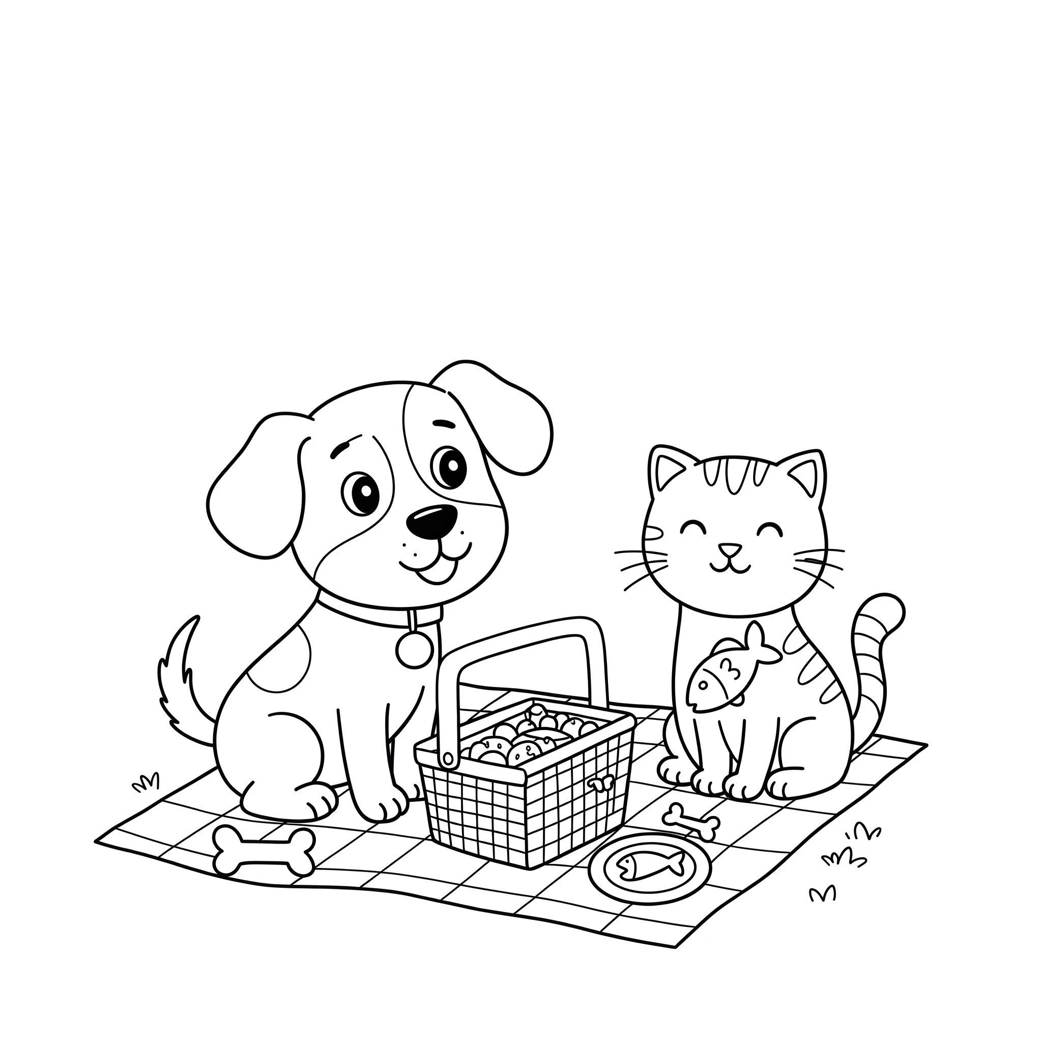 coloriage Chien et Chat en ligne pour enfant