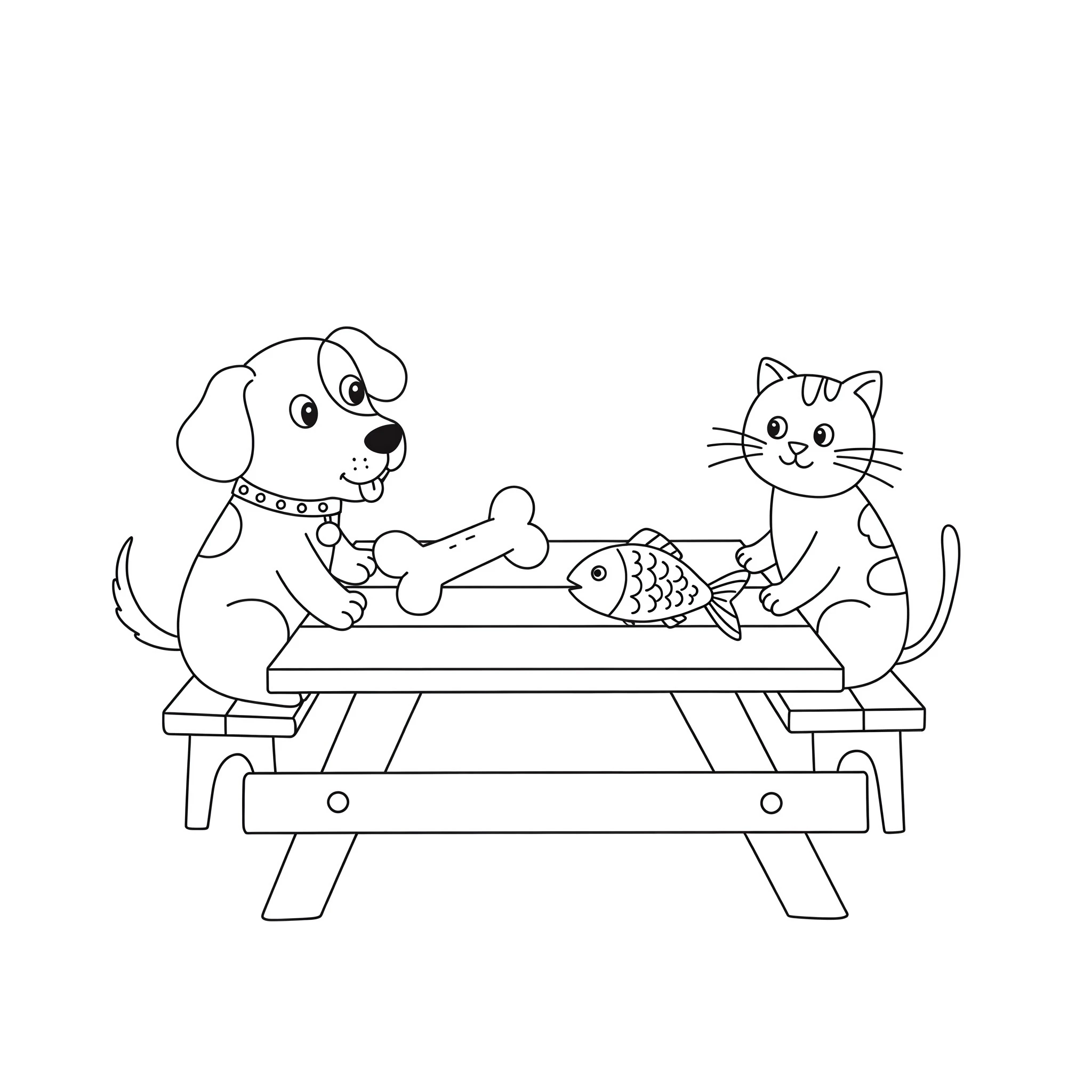 coloriage Chien et Chat gratuit en ligne