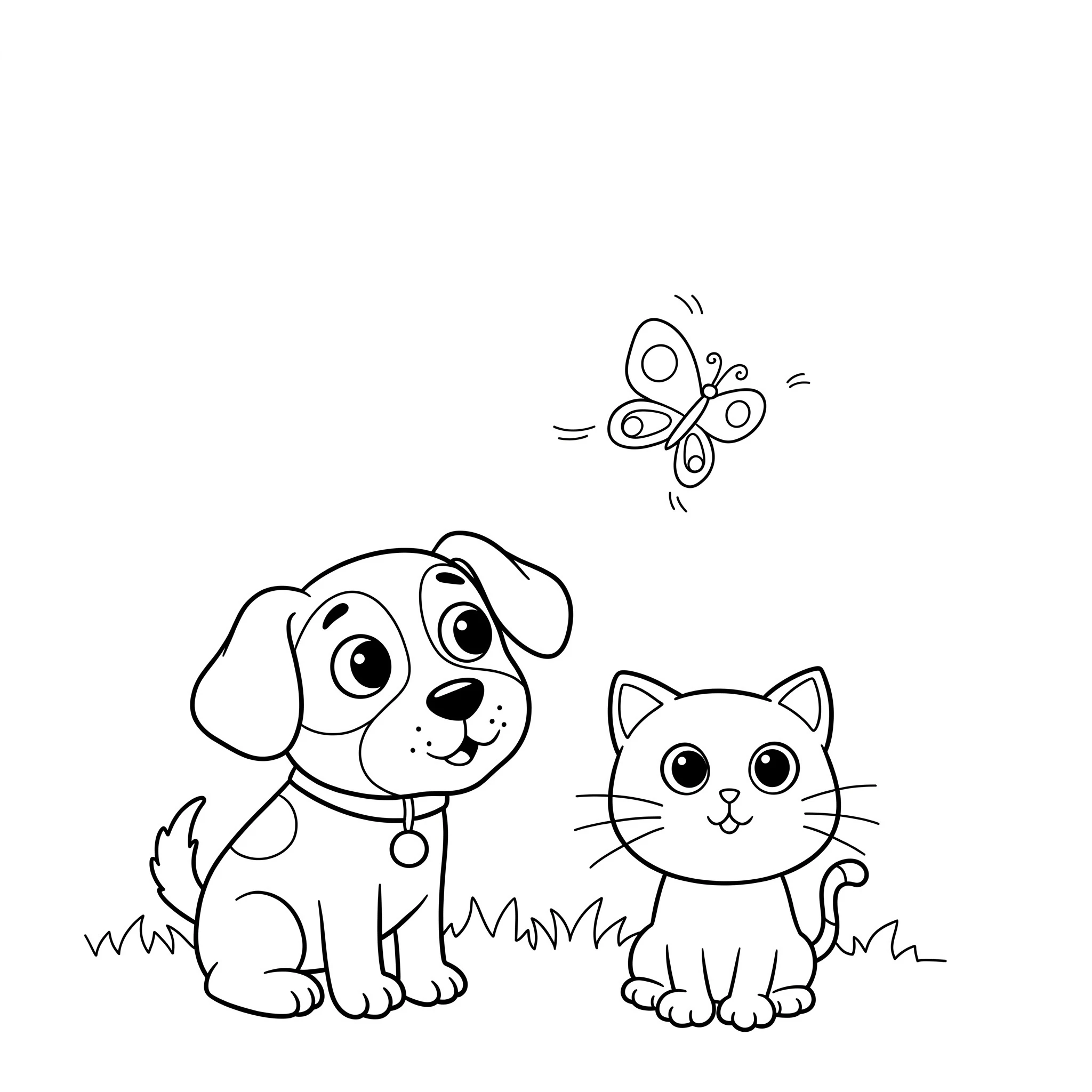 coloriage Chien et Chat pour enfant a imprimer gratuit