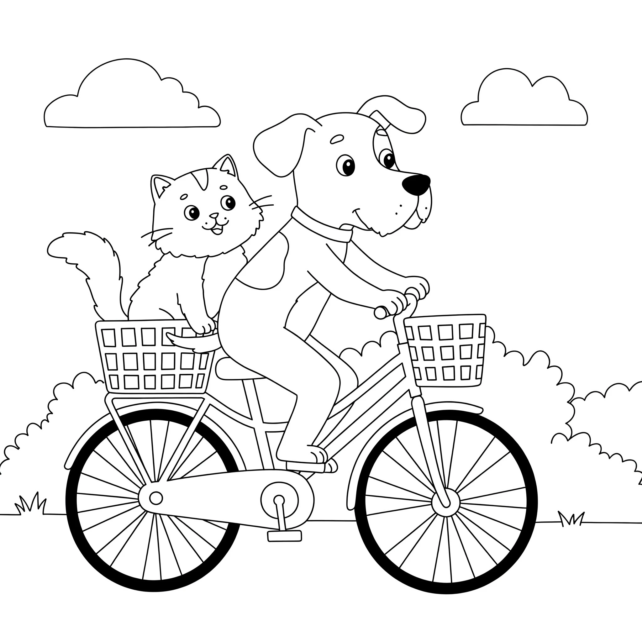 coloriage Chien et Chat pour enfants à imprimer 1