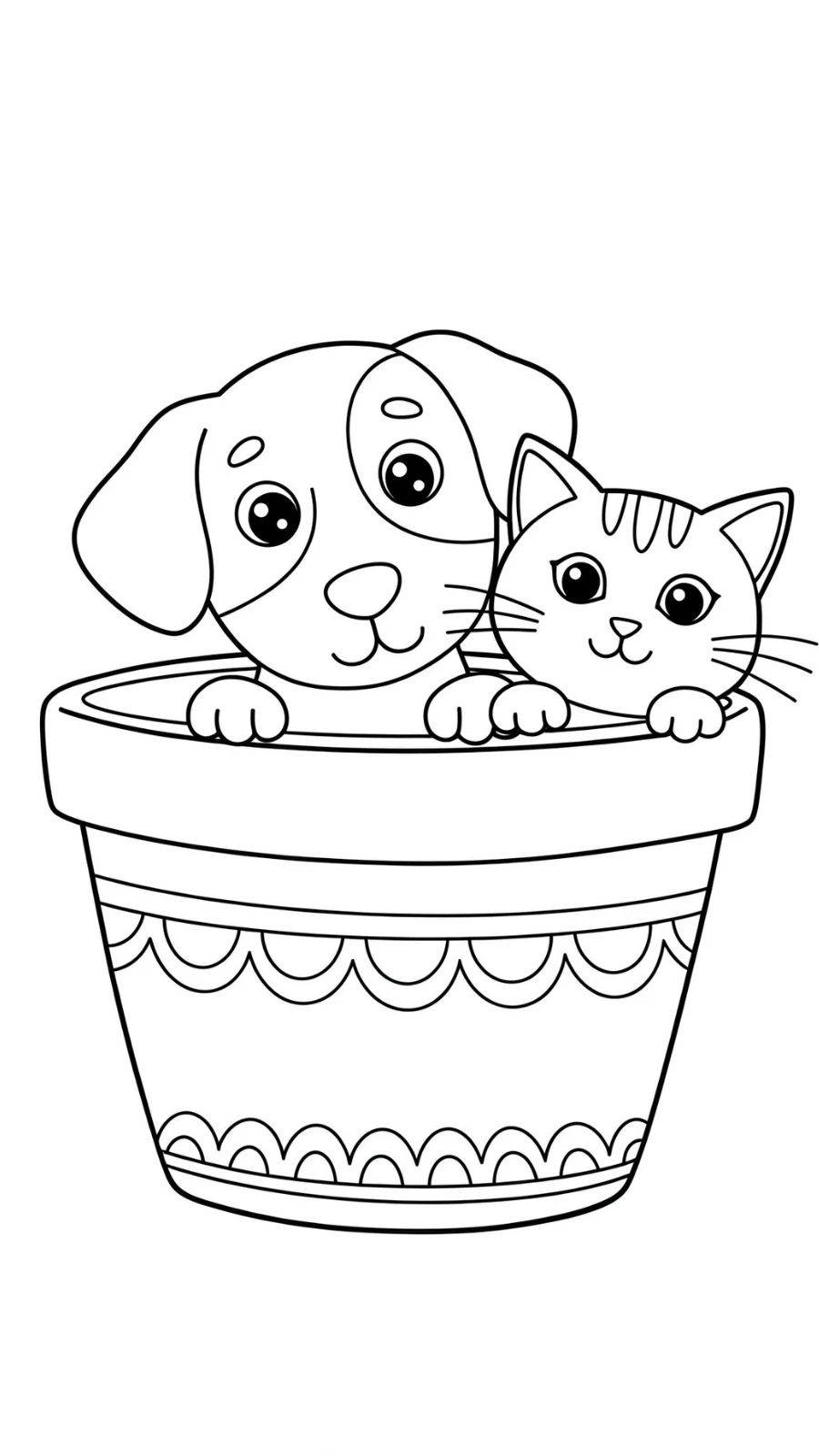 coloriage Chien et Chat à imprimer pdf