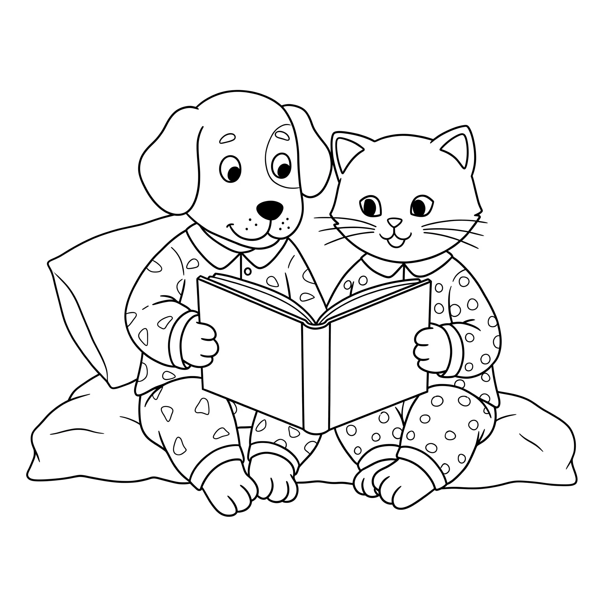 coloriage Chien et Chat a colorier en ligne