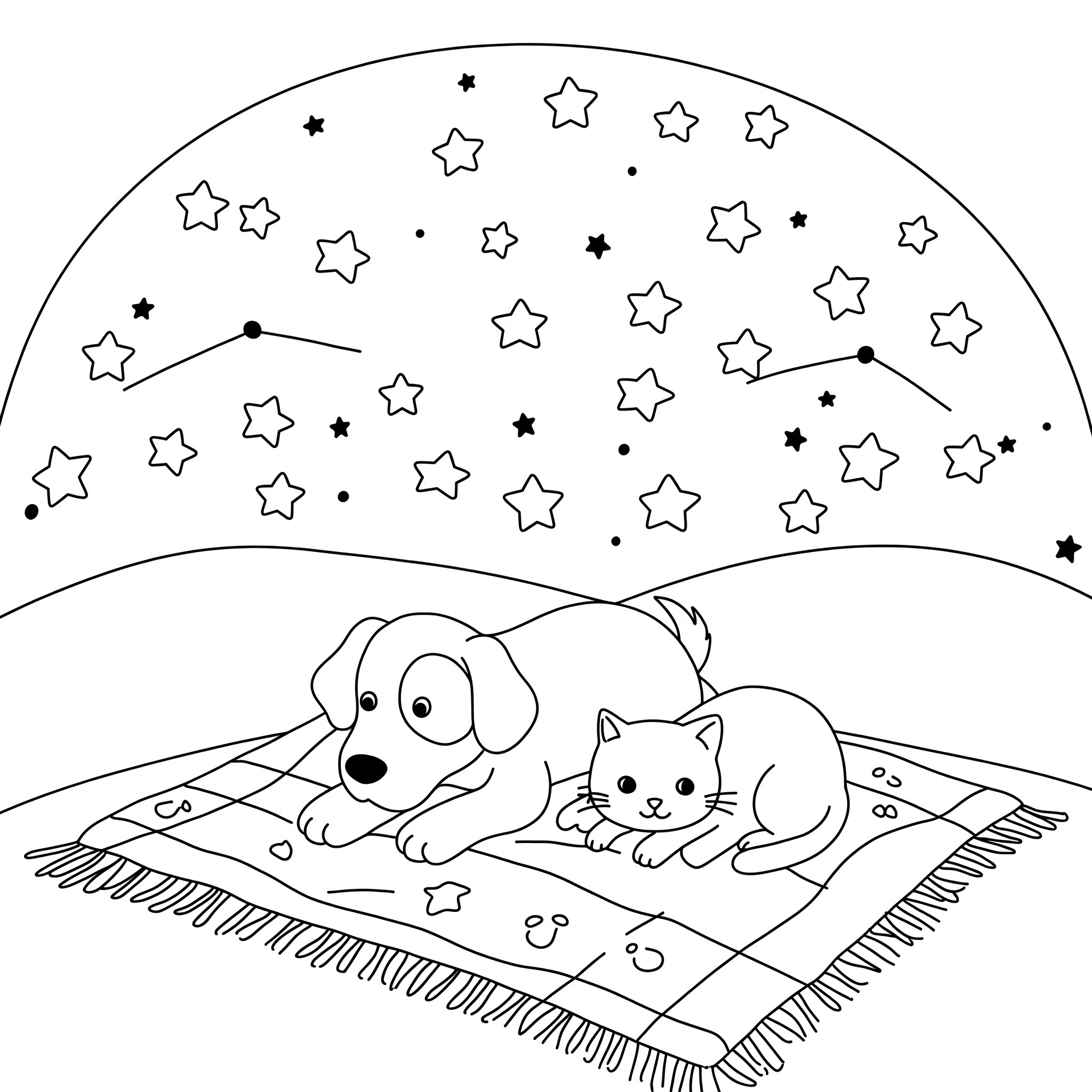 coloriage Chien et Chat a imprimer pour enfant de 4 ans 1
