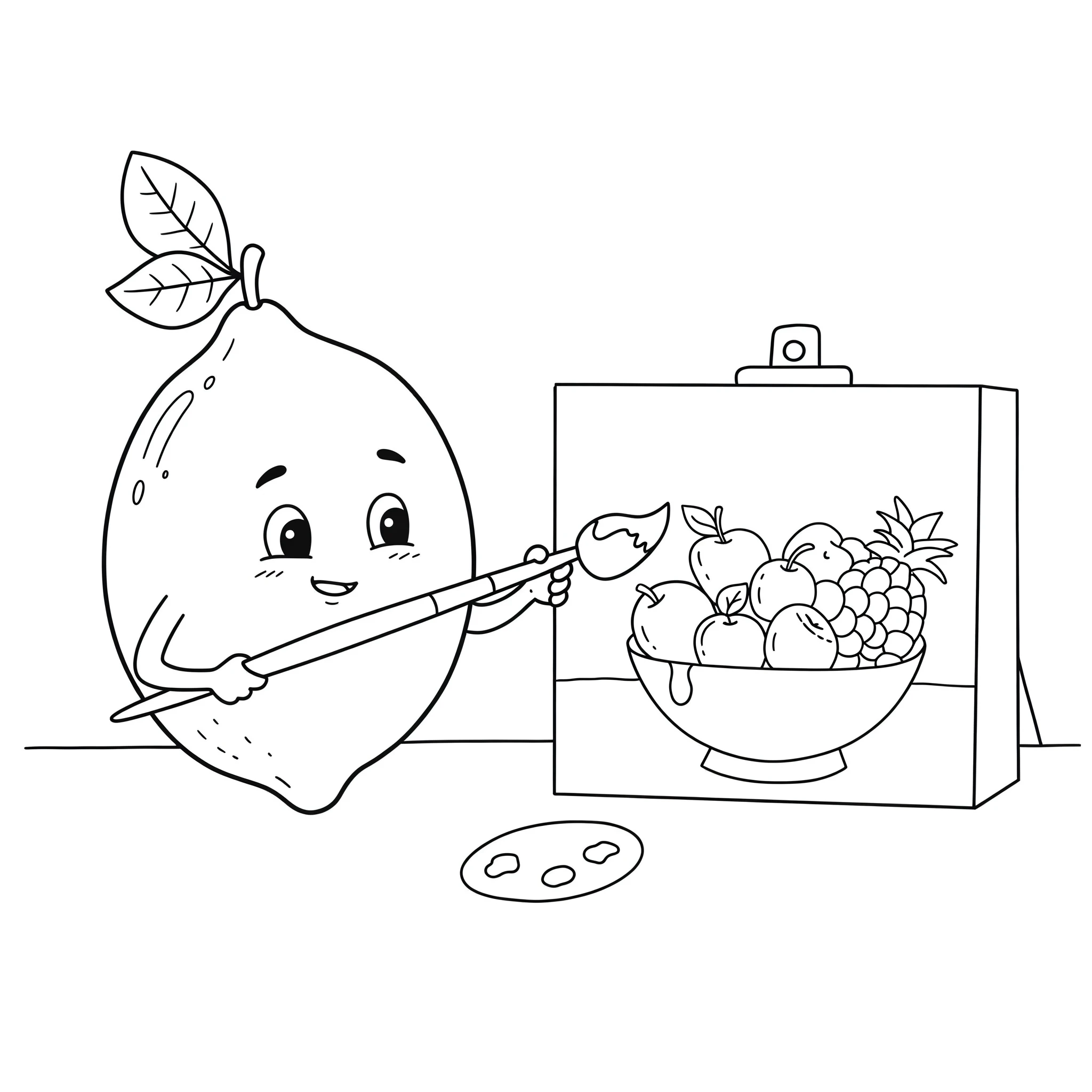 coloriage Citron à imprimer pour enfant de 7 ans 1