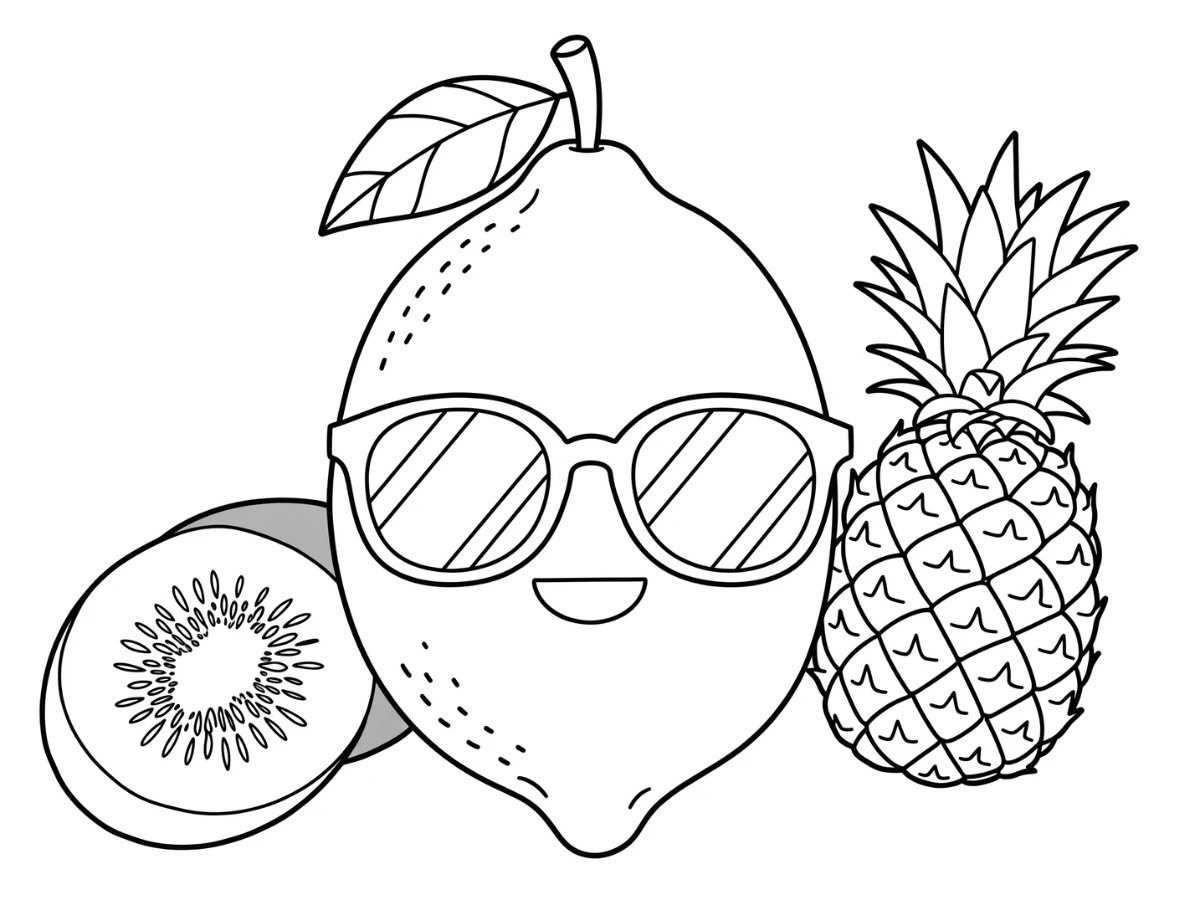 coloriage Citron pour enfants a imprimer gratuit