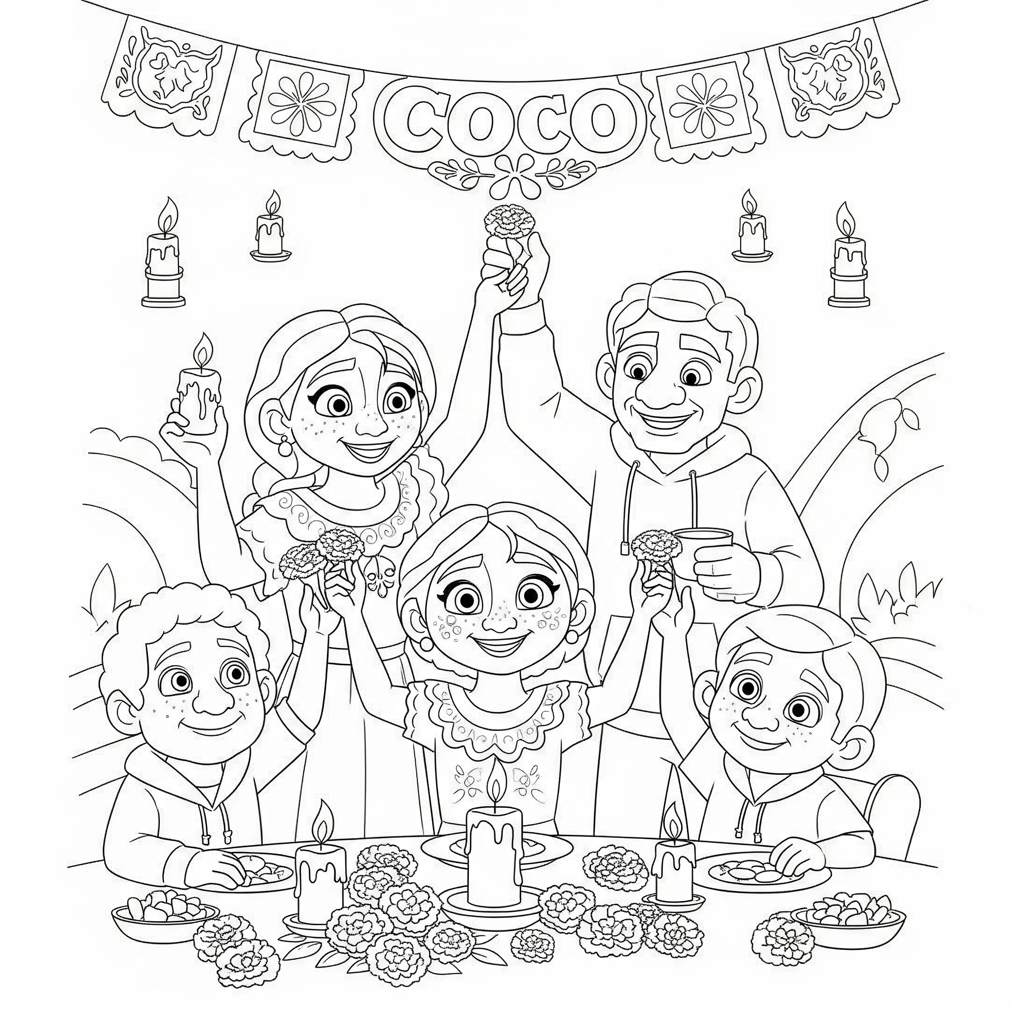 coloriage Coco à imprimer pour enfant de 9 ans