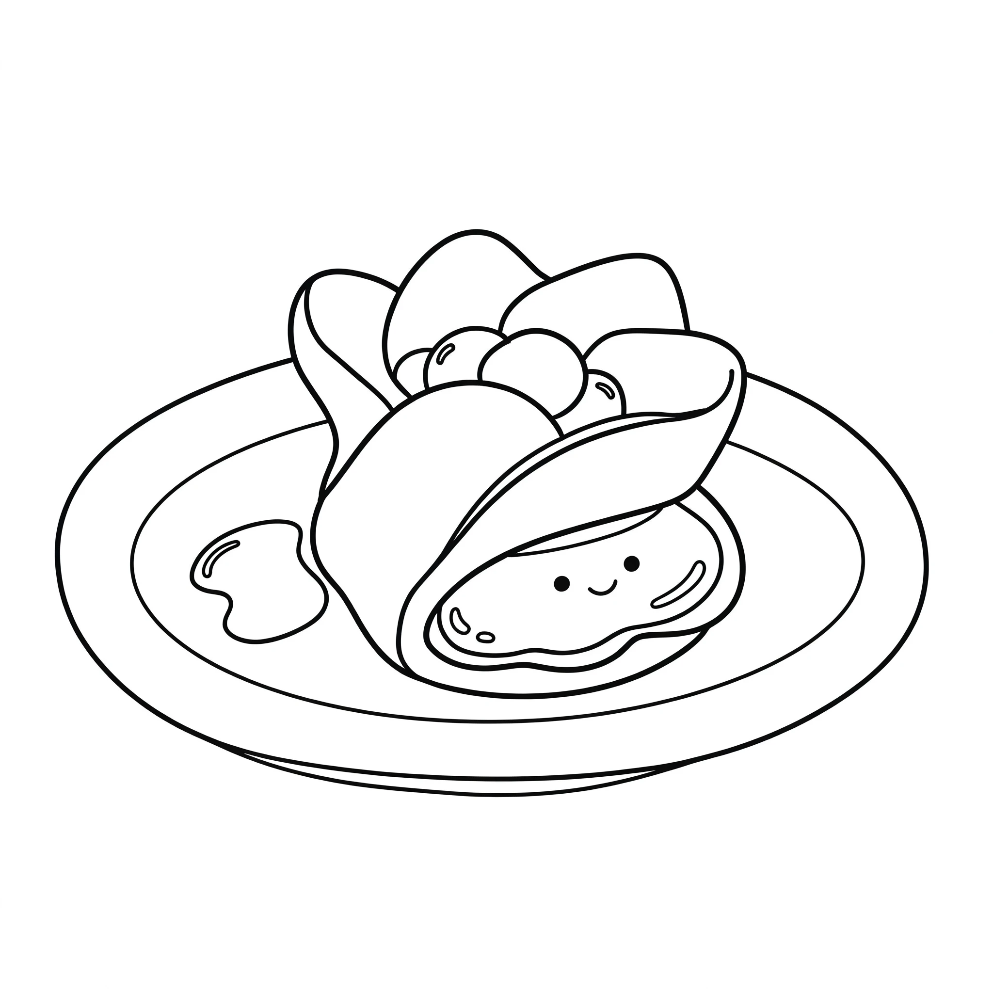 coloriage Crepes à imprimer kawaii