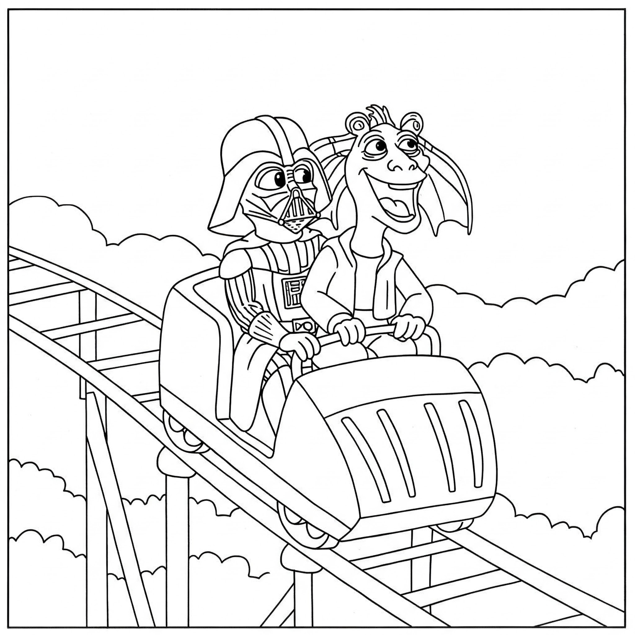 coloriage Dark Vador educatif pour enfant