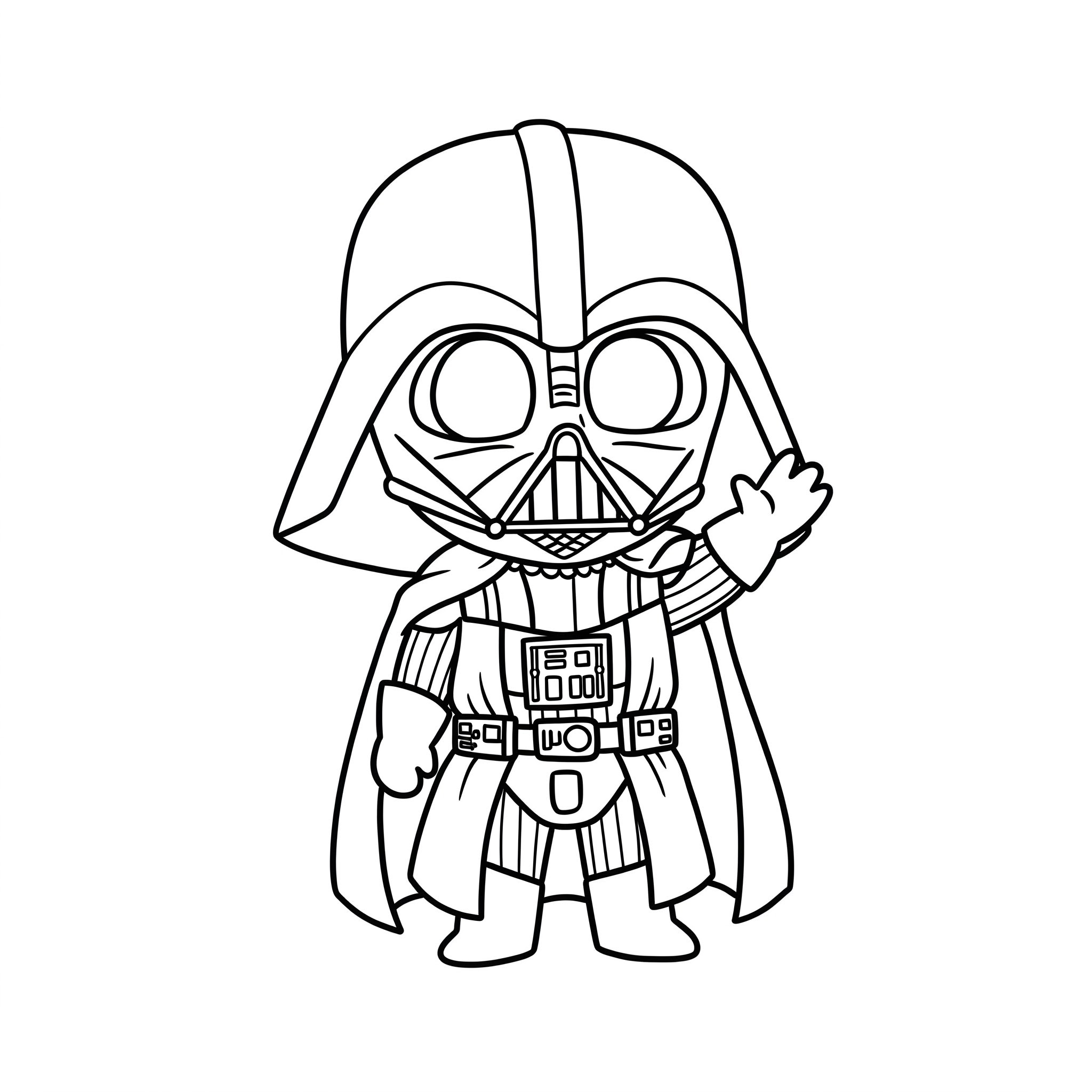 coloriage Dark Vador à imprimer kawaii