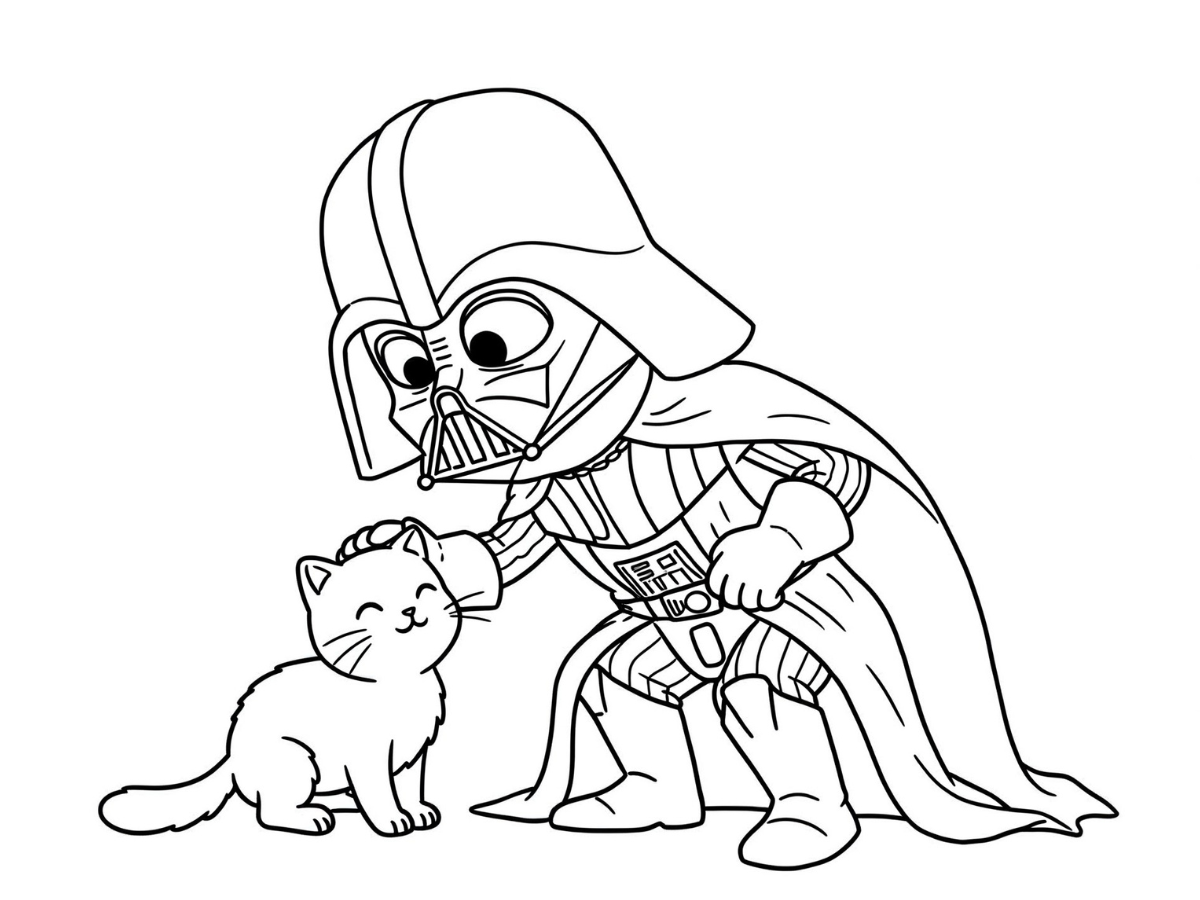 coloriage Dark Vador pour enfant de 4 ans