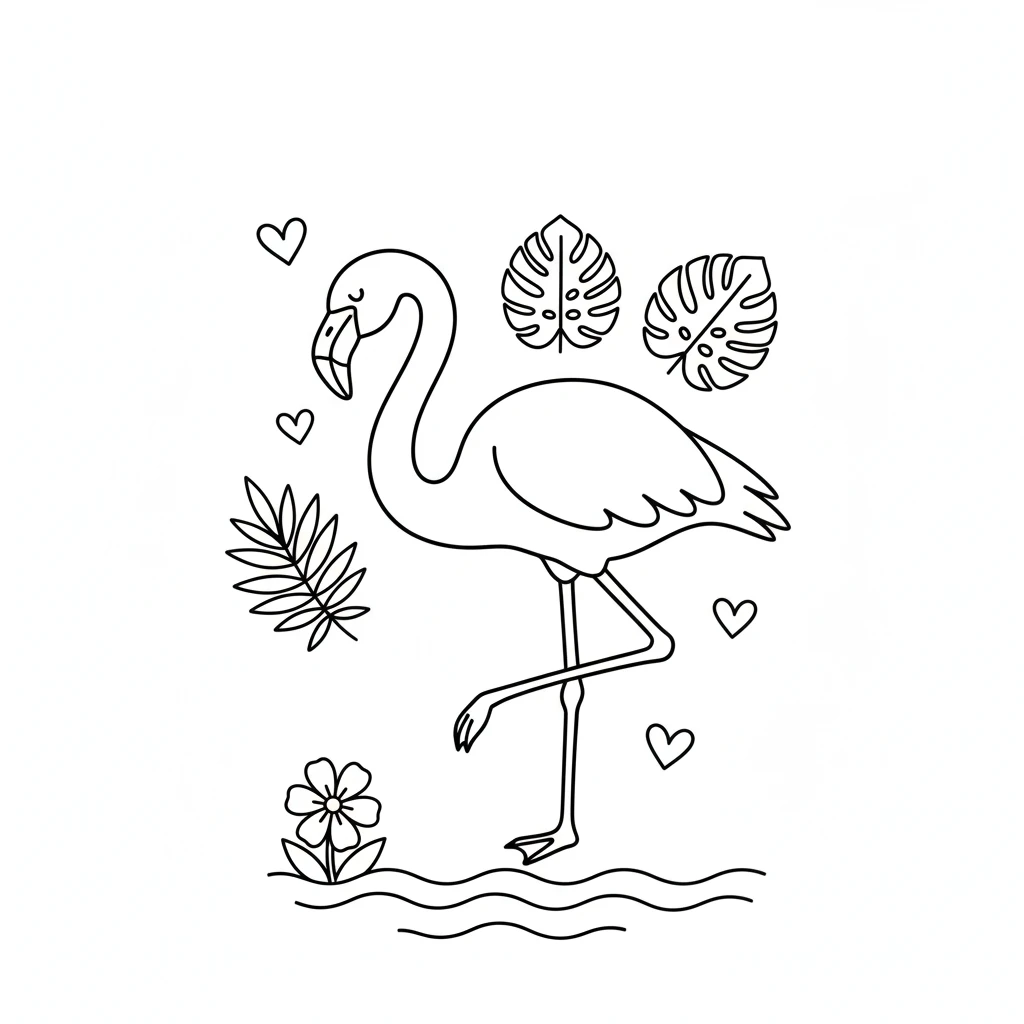 coloriage Flamant Rose à imprimer gratuitement pdf