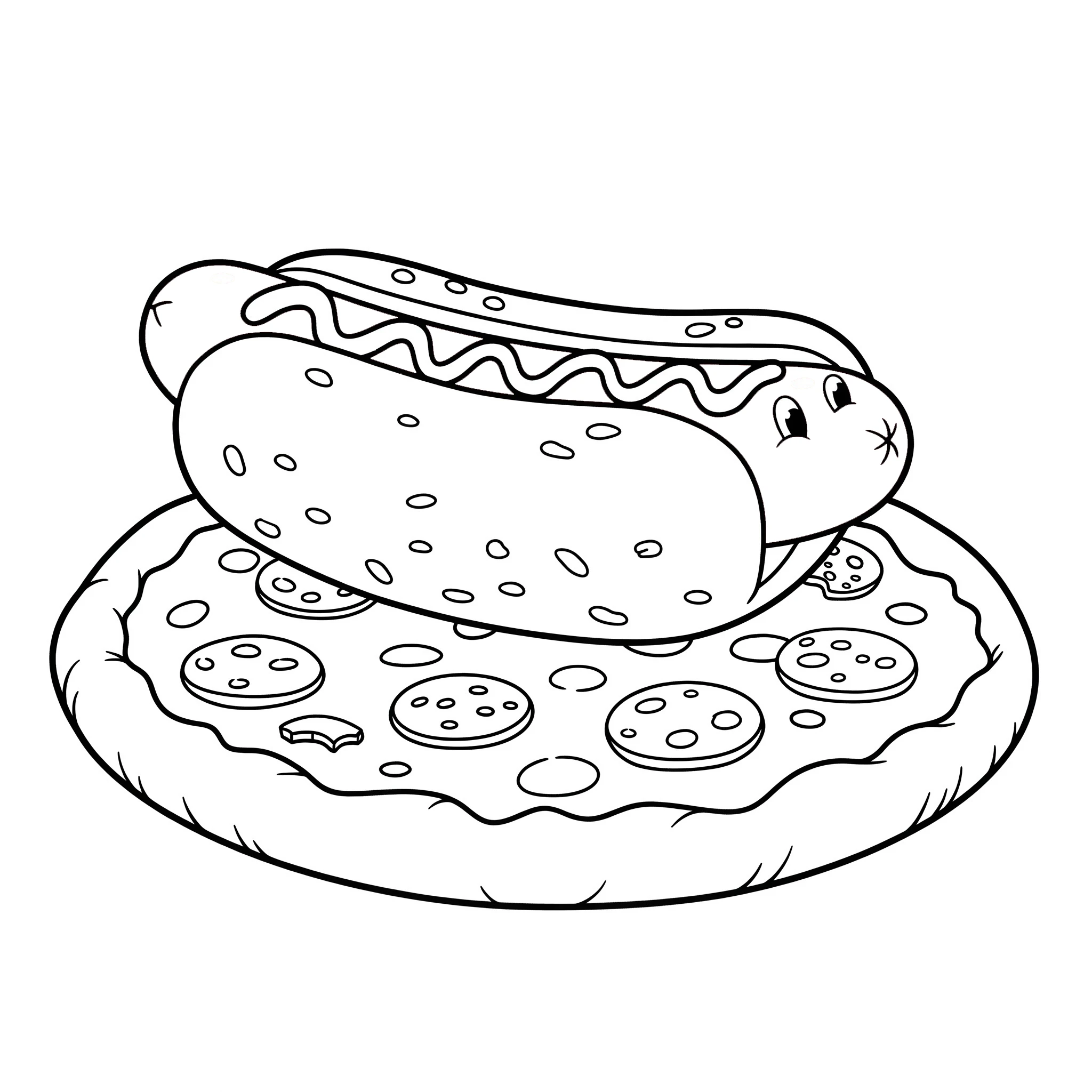 coloriage Hot Dog à imprimer pour enfants 1
