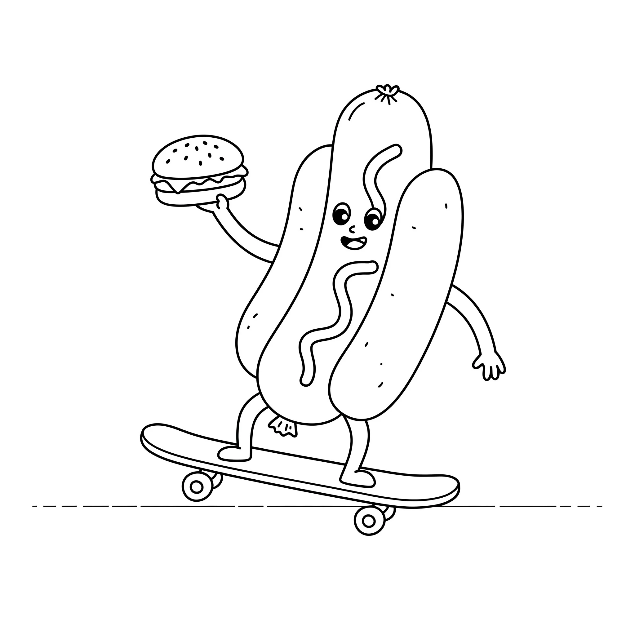 coloriage Hot Dog a colorier en ligne