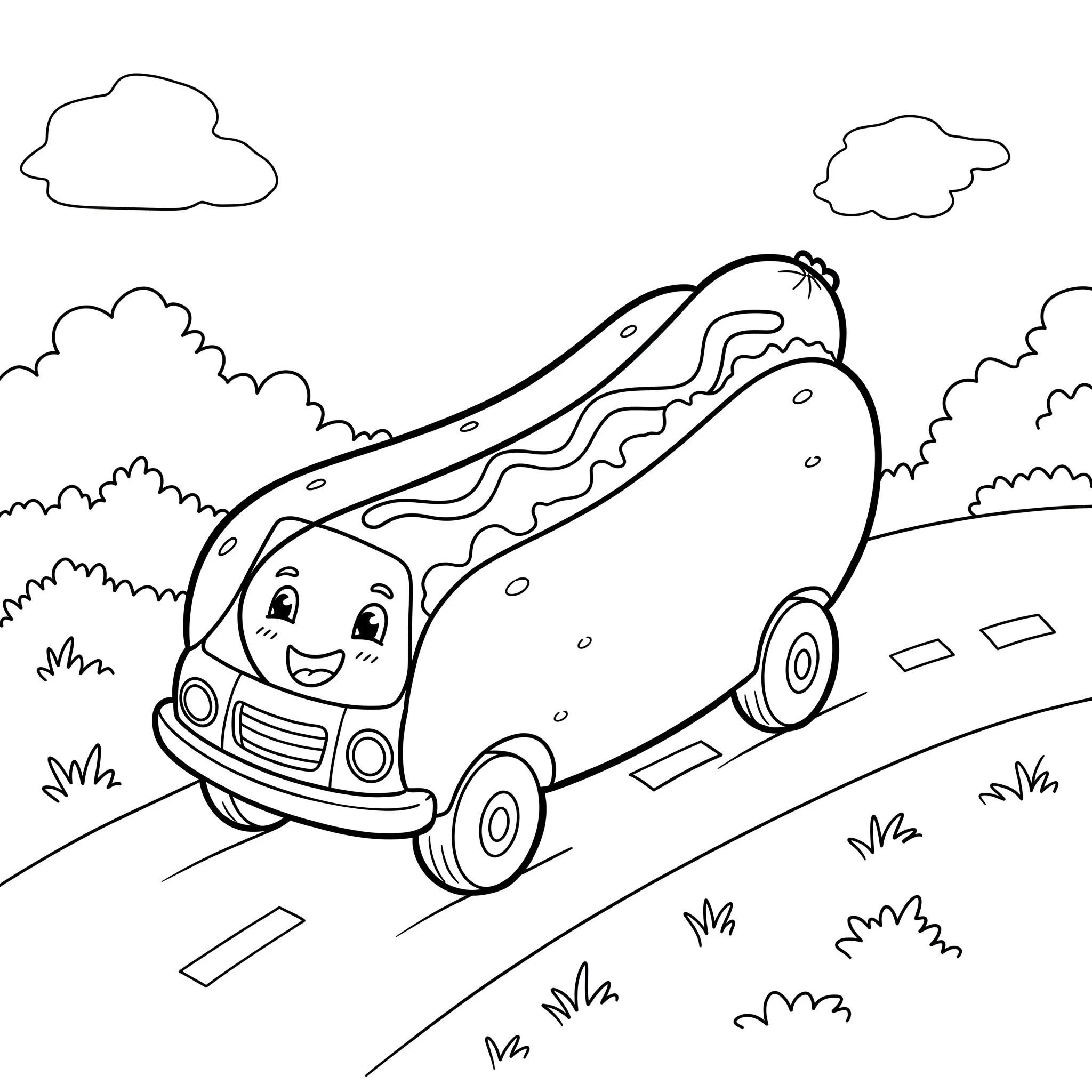 coloriage Hot Dog gratuit en ligne