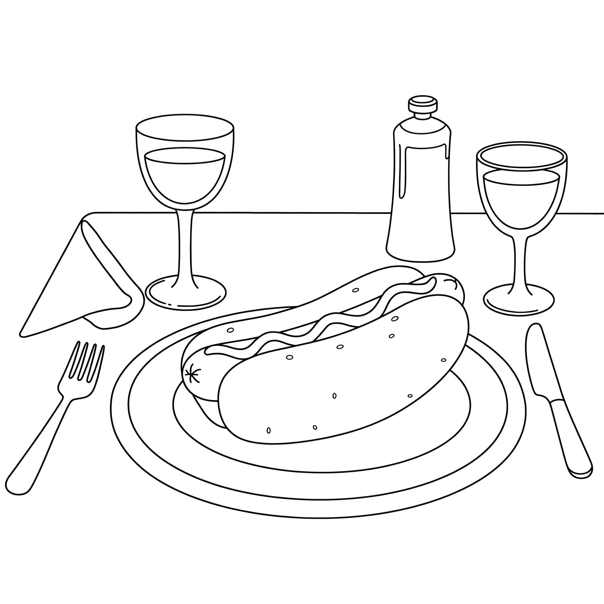 imprimer coloriage Hot Dog gratuit