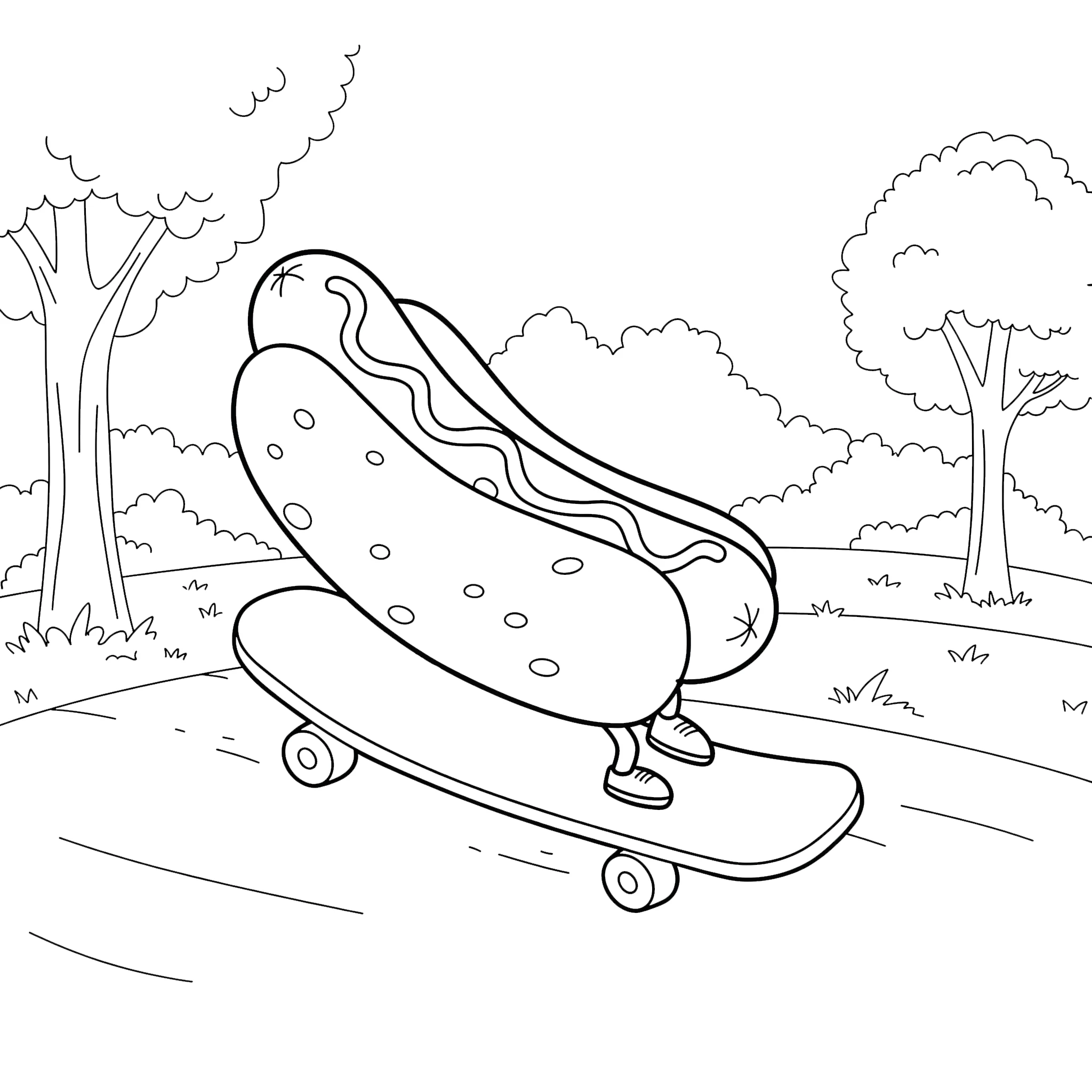 coloriage Hot Dog pour enfant de 5 ans