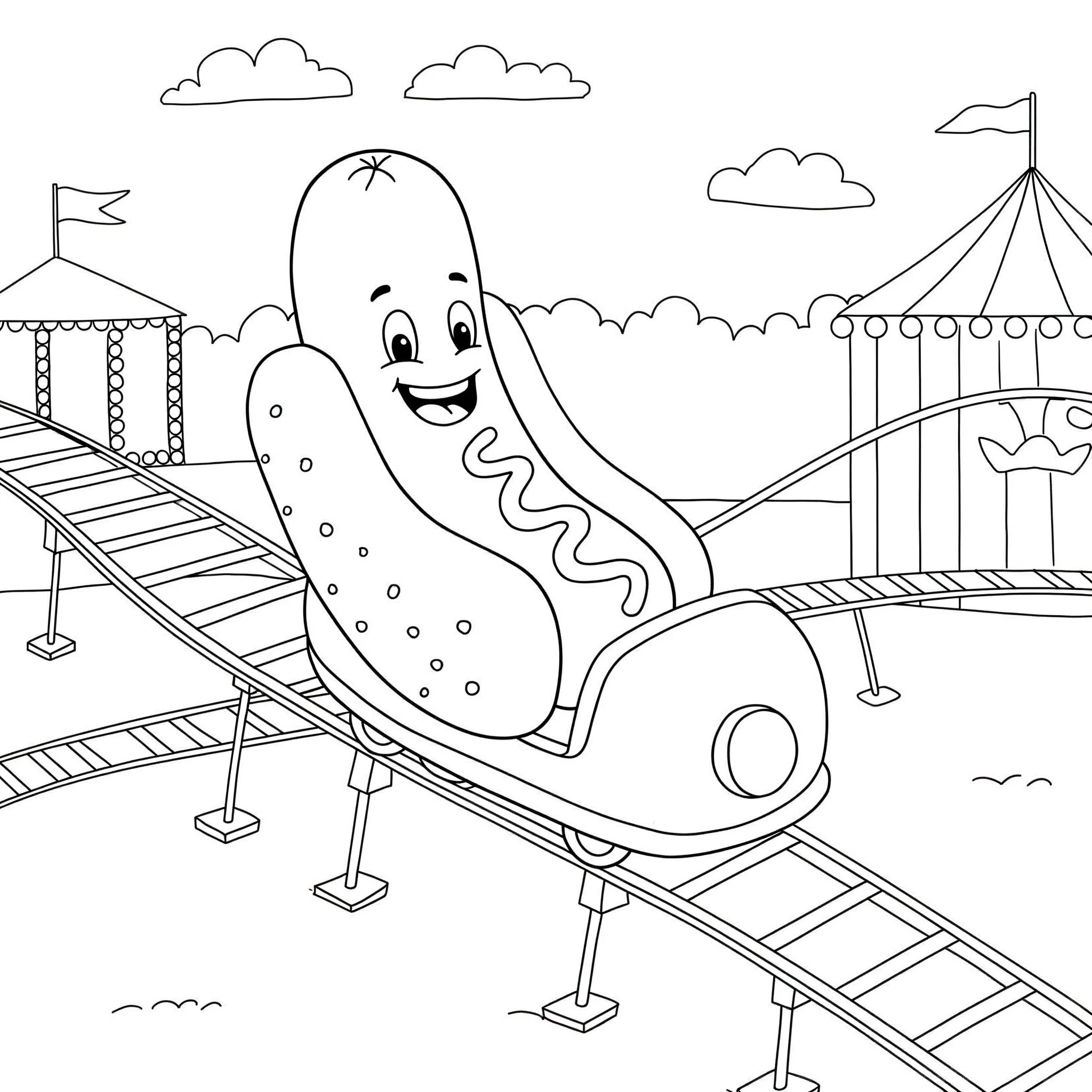 coloriage Hot Dog à imprimer pour enfant de 9 ans