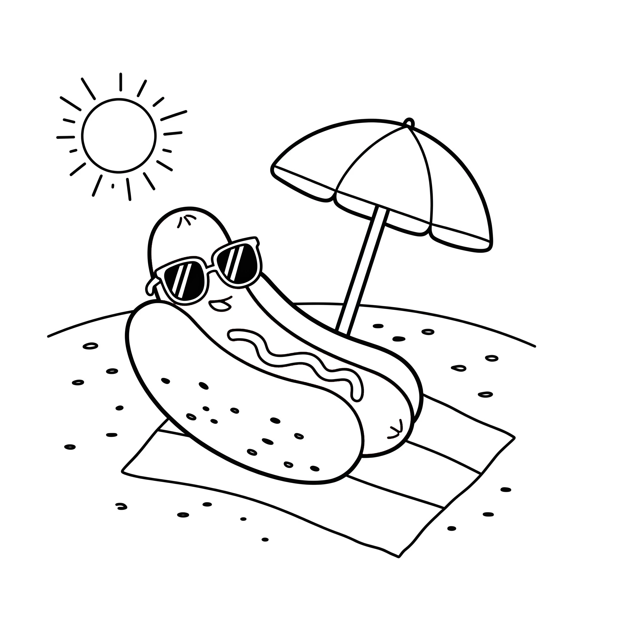 coloriage Hot Dog pour primaire 1