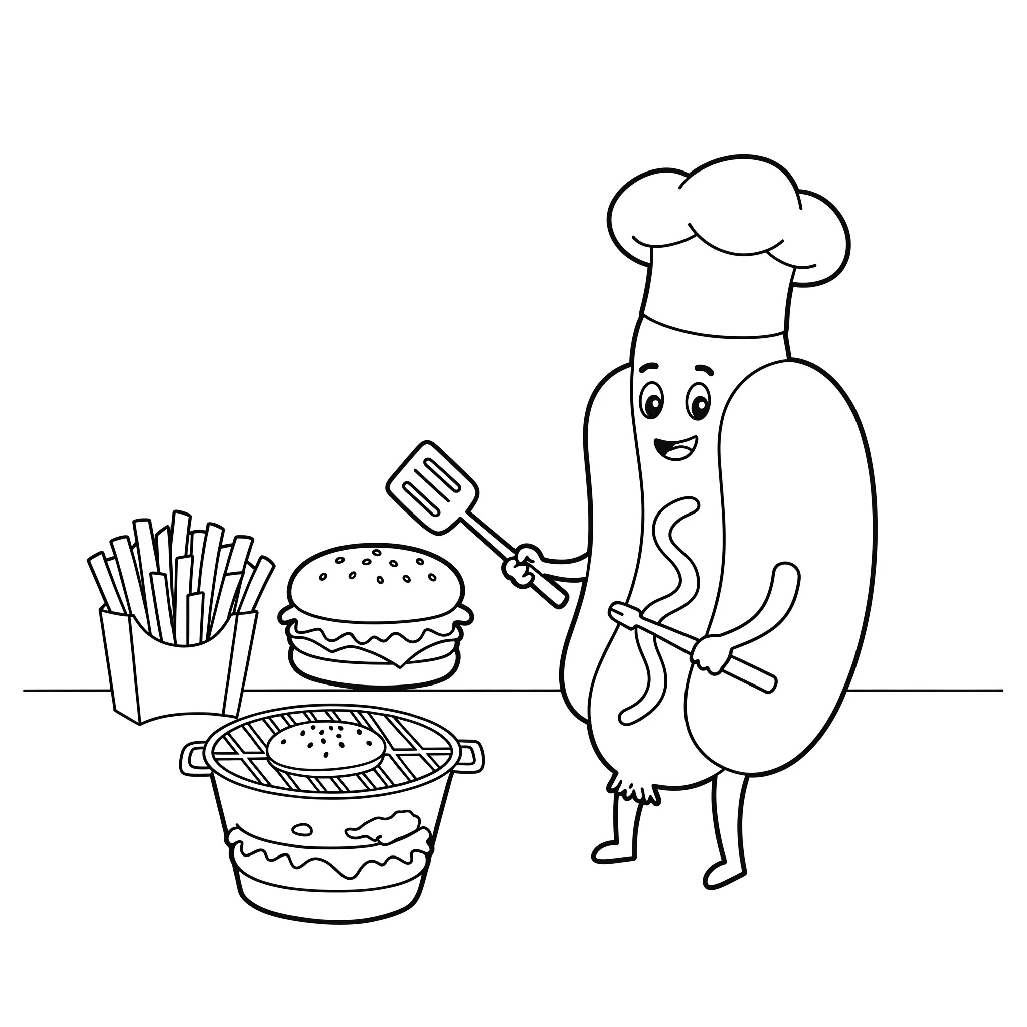 coloriage Hot Dog pour enfant de 10 ans