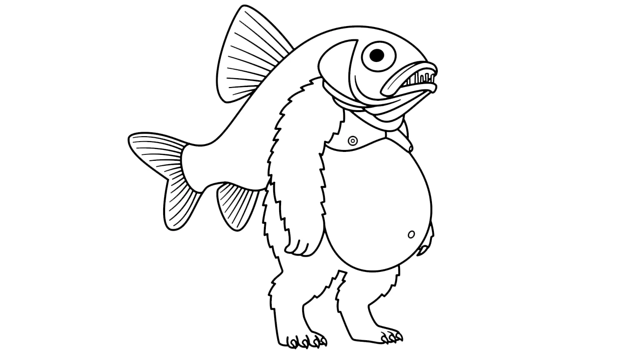coloriage Italian Brainrot à imprimer pour enfant de 2 ans